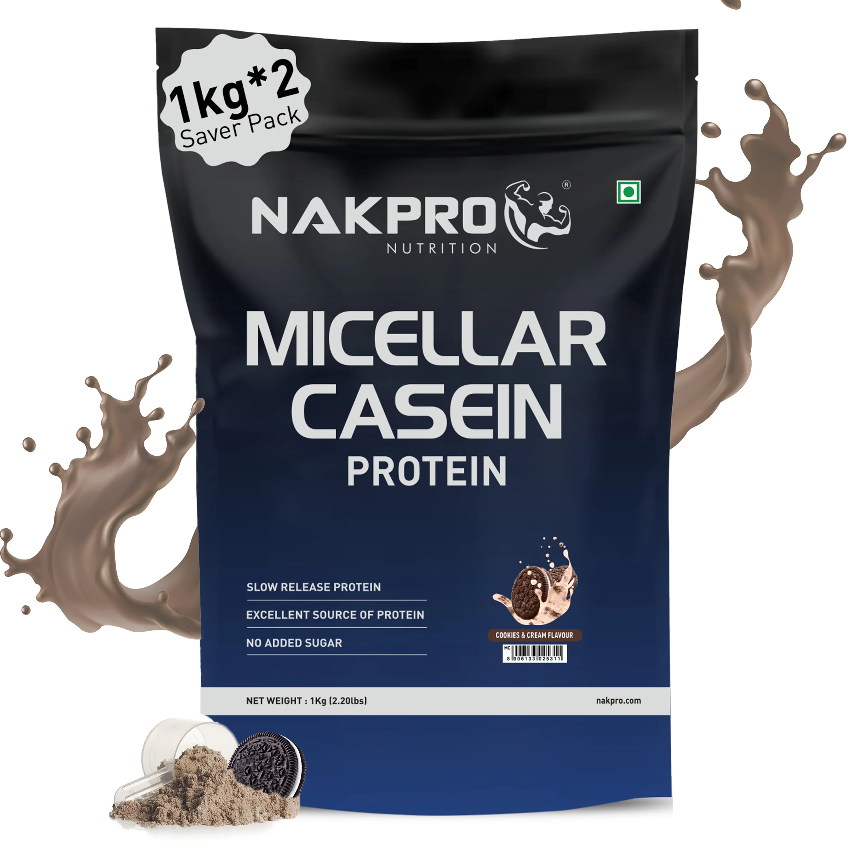 Nakpro Micellar Casein Protein Powder | 80g Protein | Slow Release Protein - Image 12