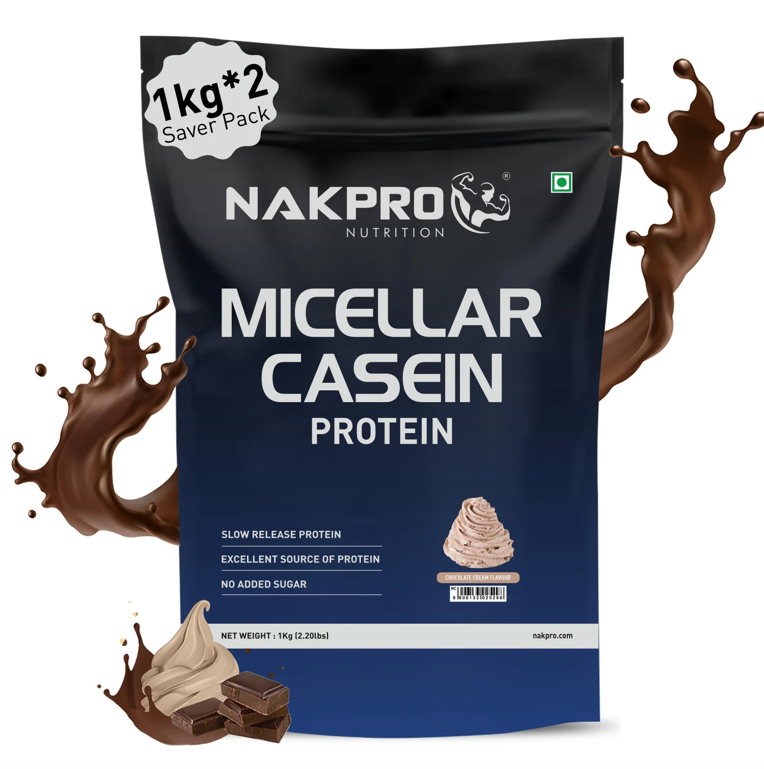 Nakpro Micellar Casein Protein Powder | 80g Protein | Slow Release Protein - Image 13