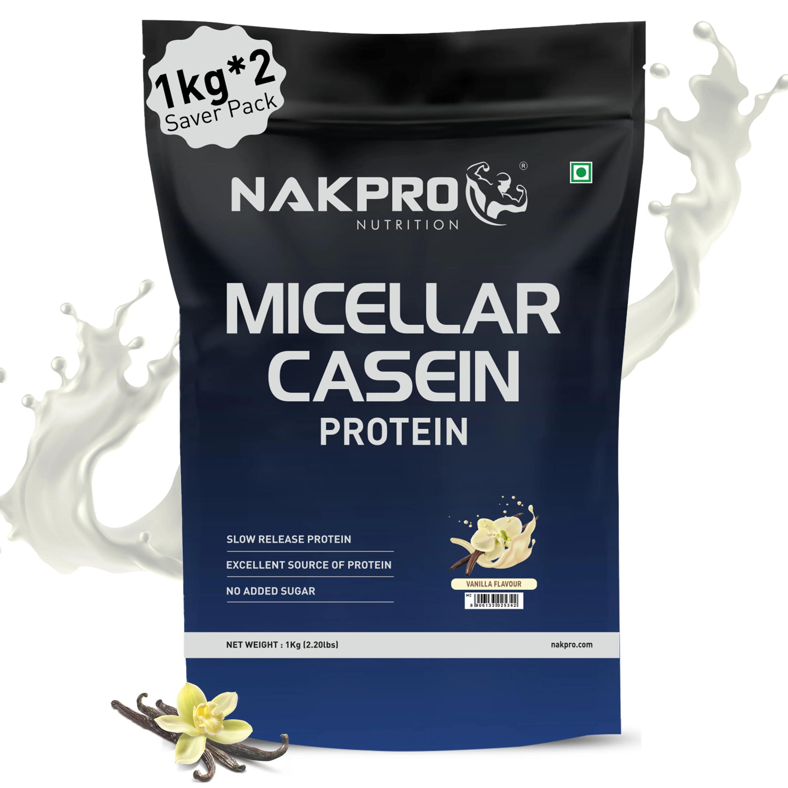 Nakpro Micellar Casein Protein Powder | 80g Protein | Slow Release Protein - Image 19