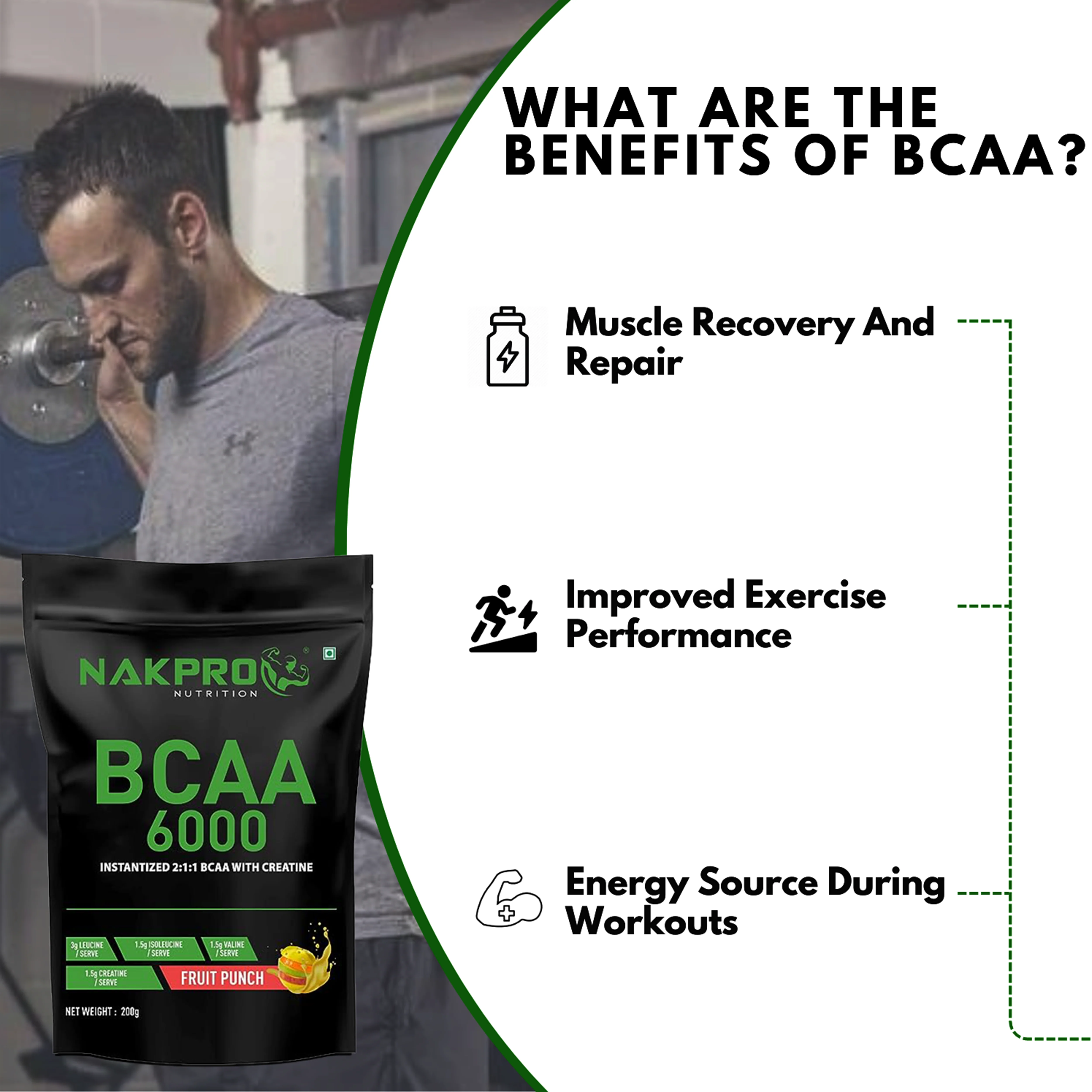 Nakpro BCAA Powder | Amino Acid | Supports workout performance - Image 25
