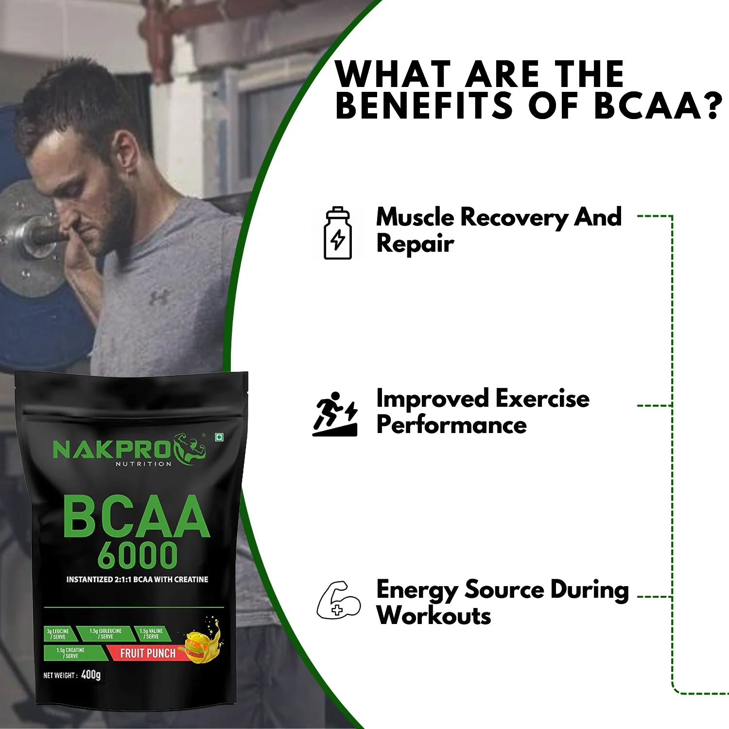 Nakpro BCAA Powder | Amino Acid | Supports workout performance - Image 30