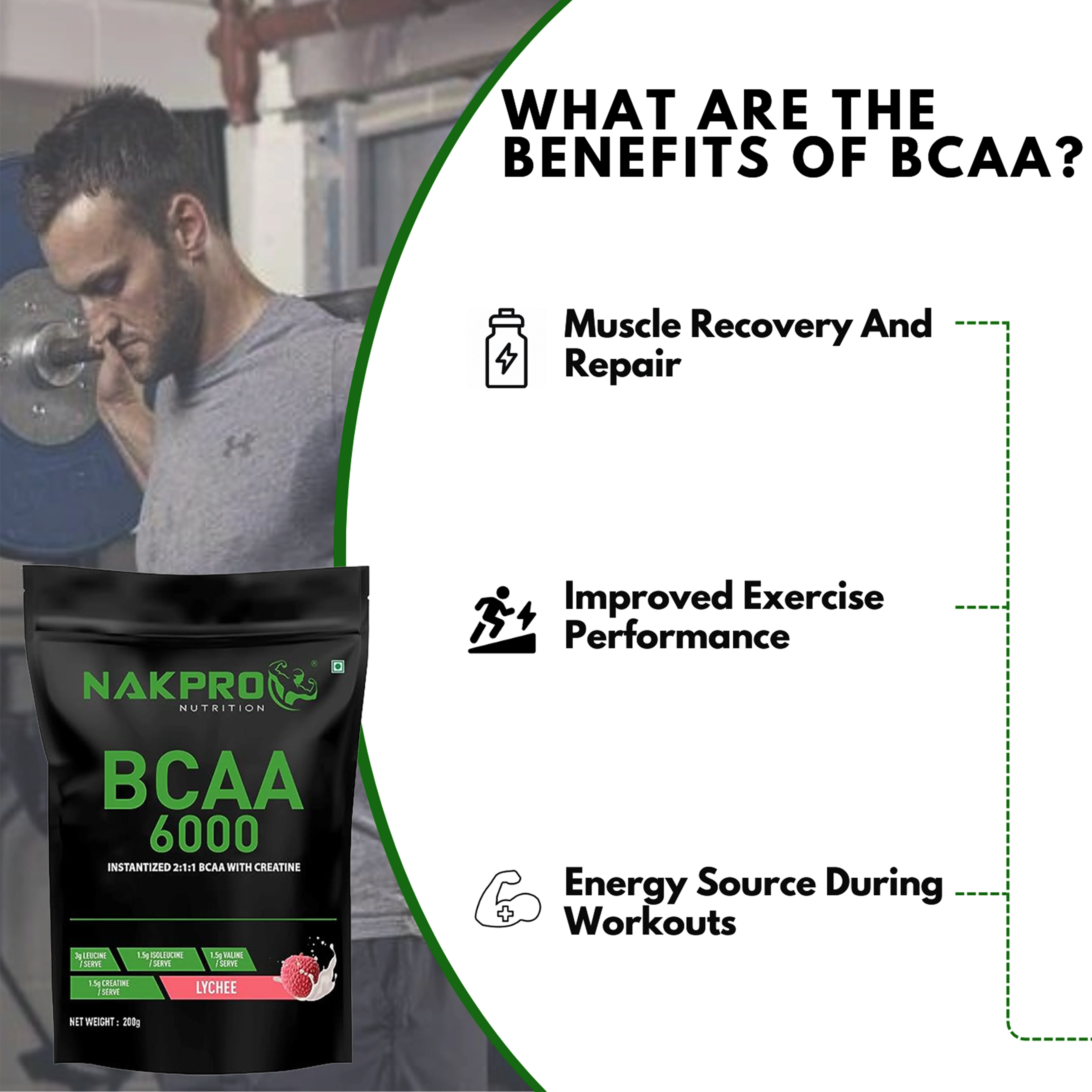 Nakpro BCAA Powder | Amino Acid | Supports workout performance - Image 45