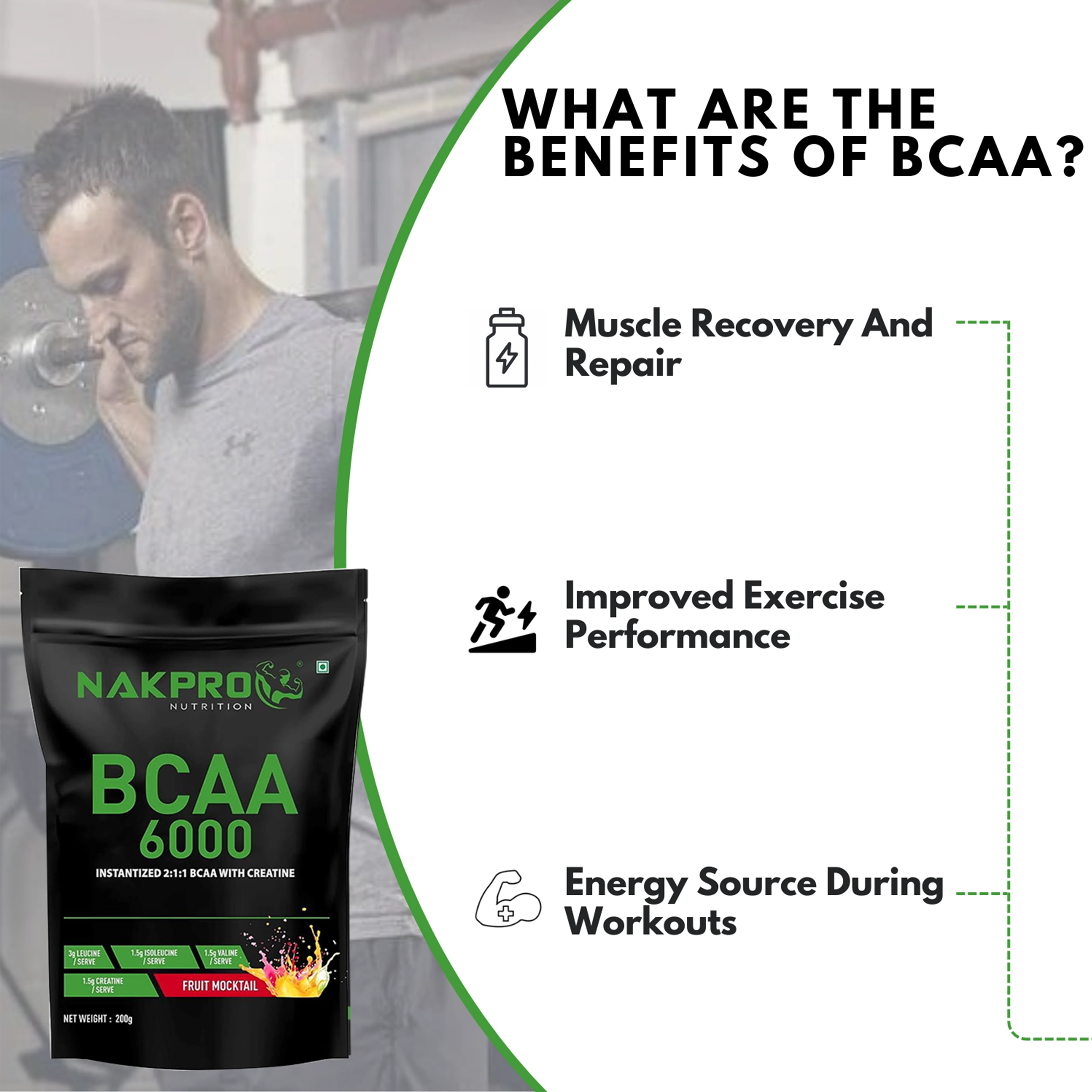Nakpro BCAA Powder | Amino Acid | Supports workout performance - Image 69