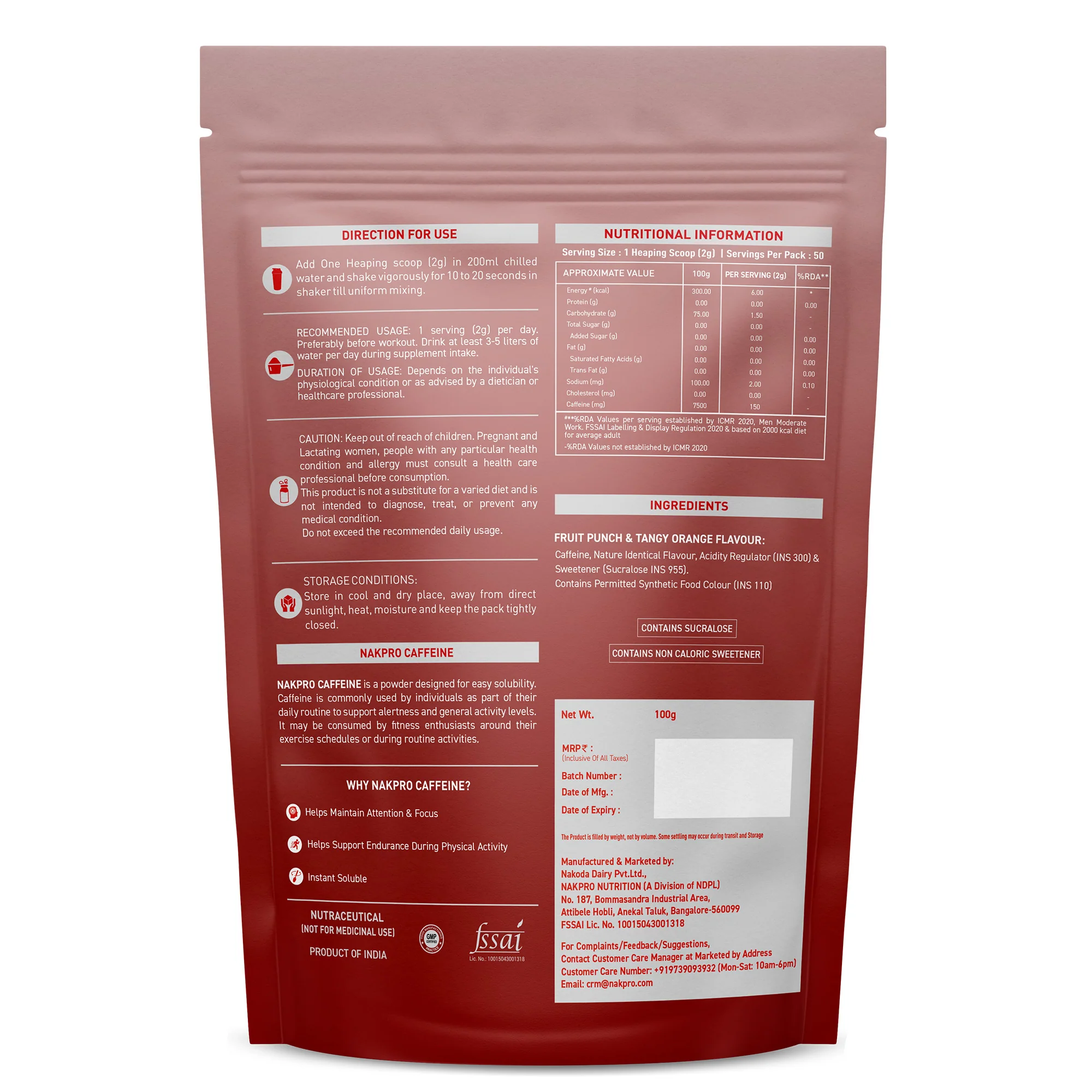 Nakpro Caffeine Pre-Workout Supplement | Support alertness and mental focus - Image 7