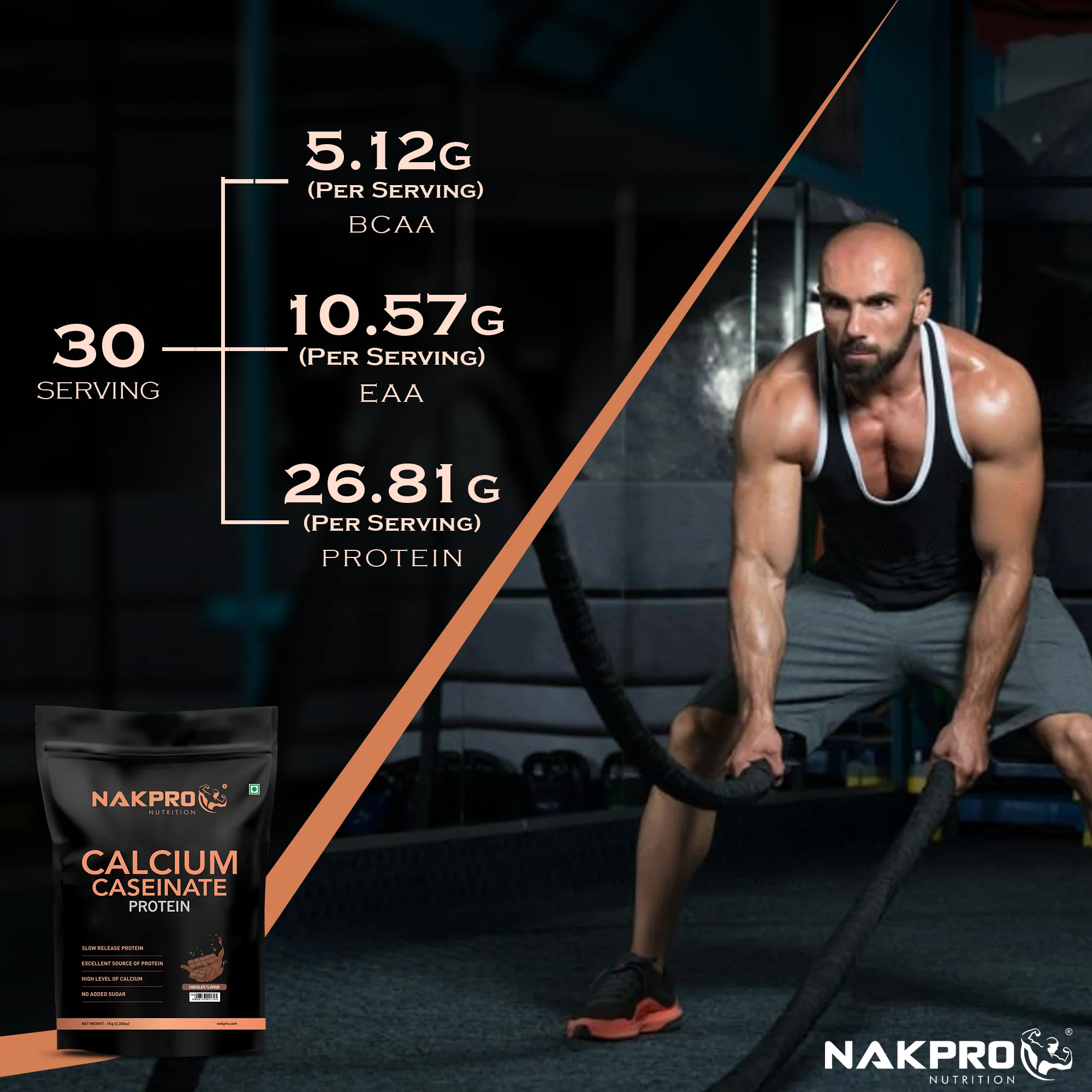 Nakpro Calcium Caseinate Protein Powder | 81g Protein | Slow Release Protein | High Calcium - Image 114