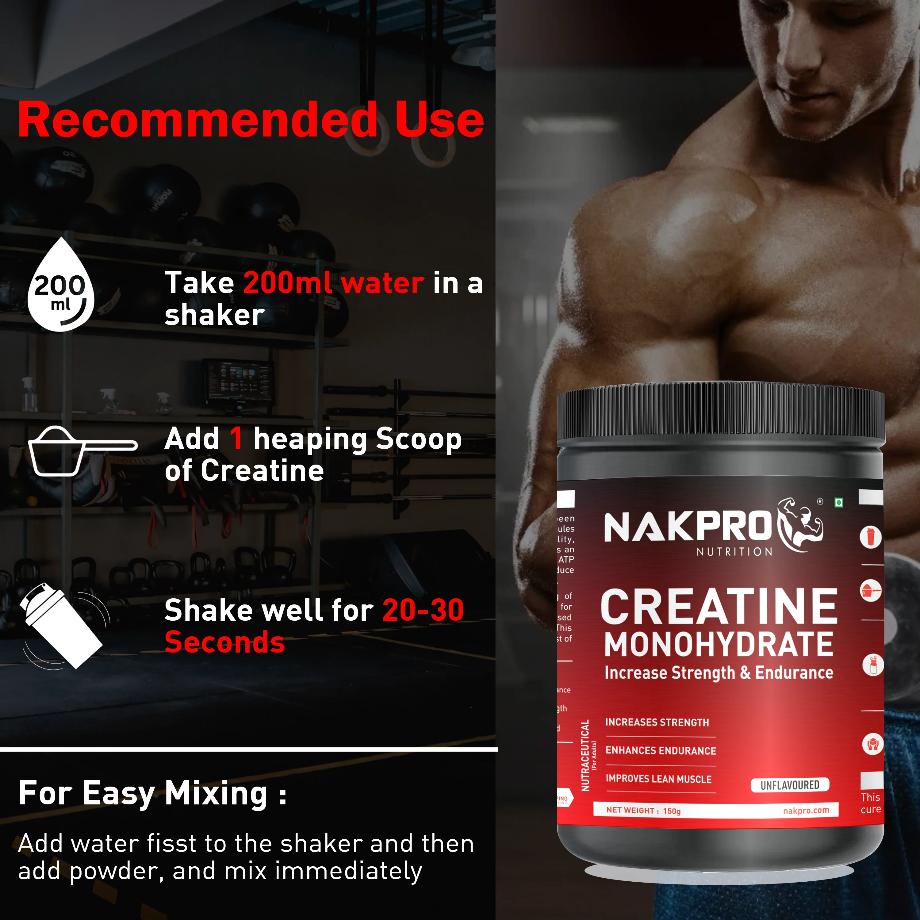 Nakpro Micronized Creatine Monohydrate | Maintenance and Support muscle | Trustified Certified - Image 109