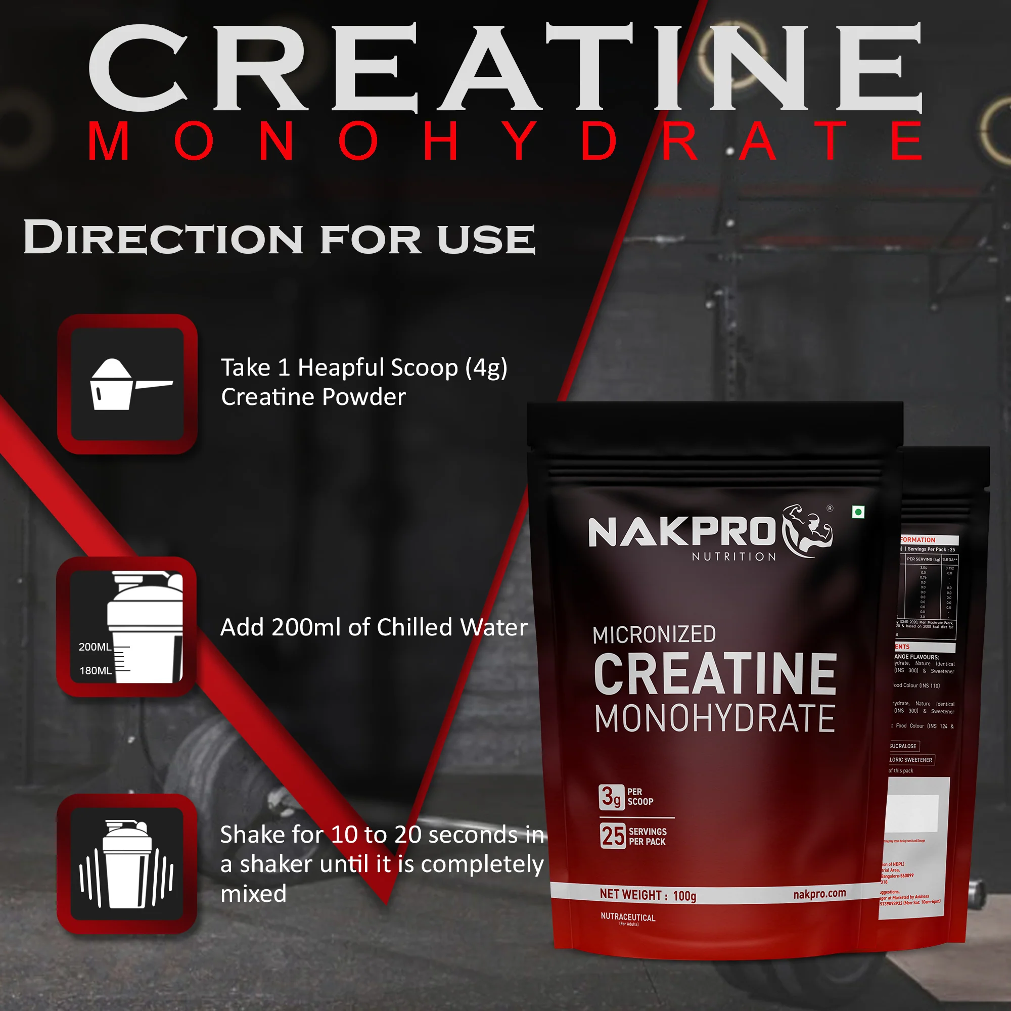 Nakpro Micronized Creatine Monohydrate | Maintenance and Support muscle | Trustified Certified - Image 146