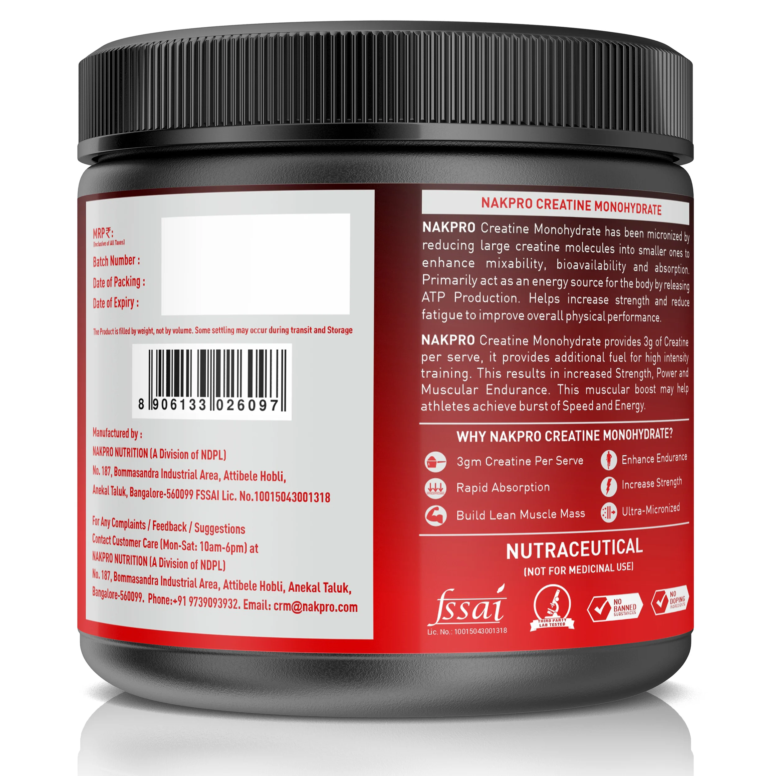 Nakpro Micronized Creatine Monohydrate | Maintenance and Support muscle | Trustified Certified - Image 56