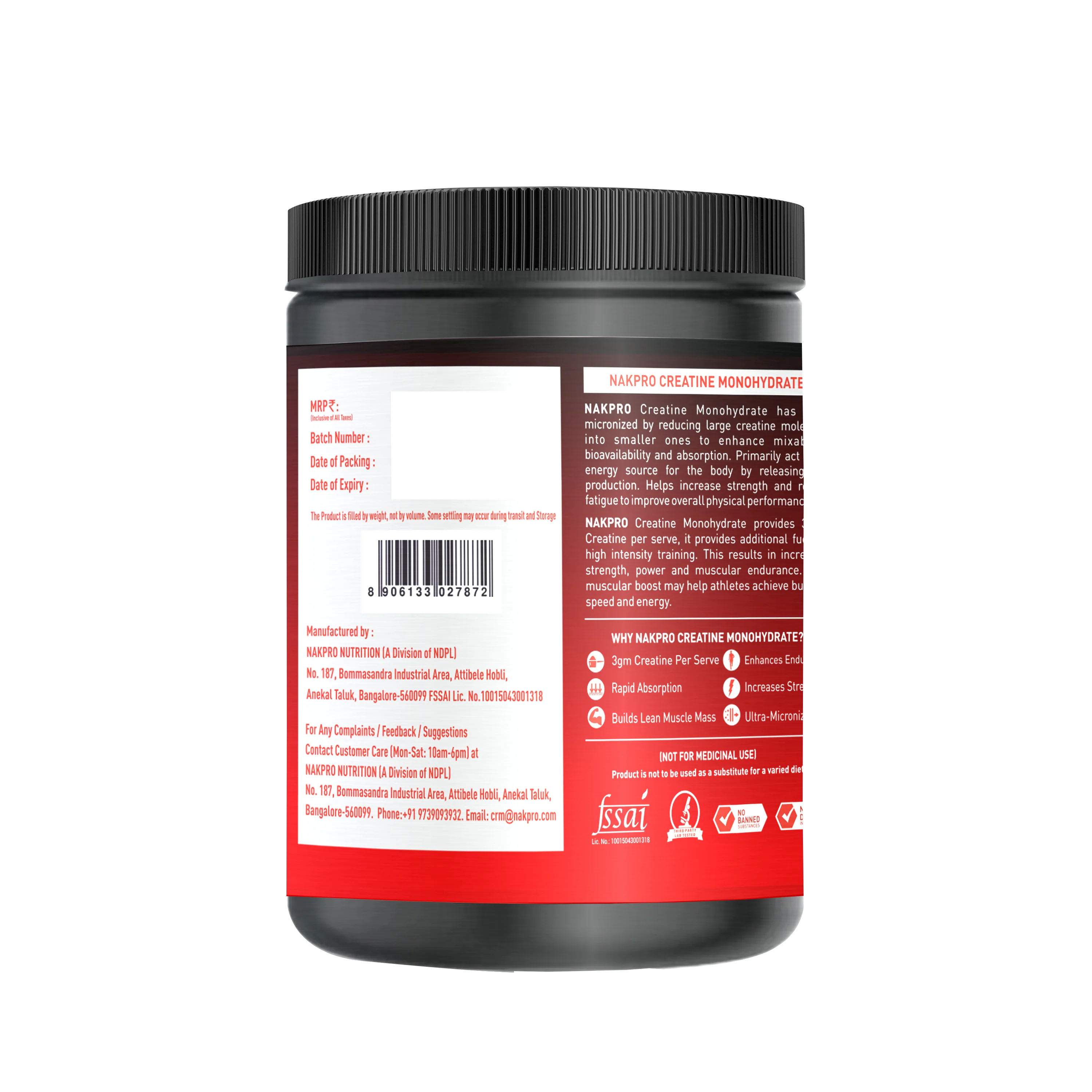 Nakpro Micronized Creatine Monohydrate | Maintenance and Support muscle | Trustified Certified - Image 74