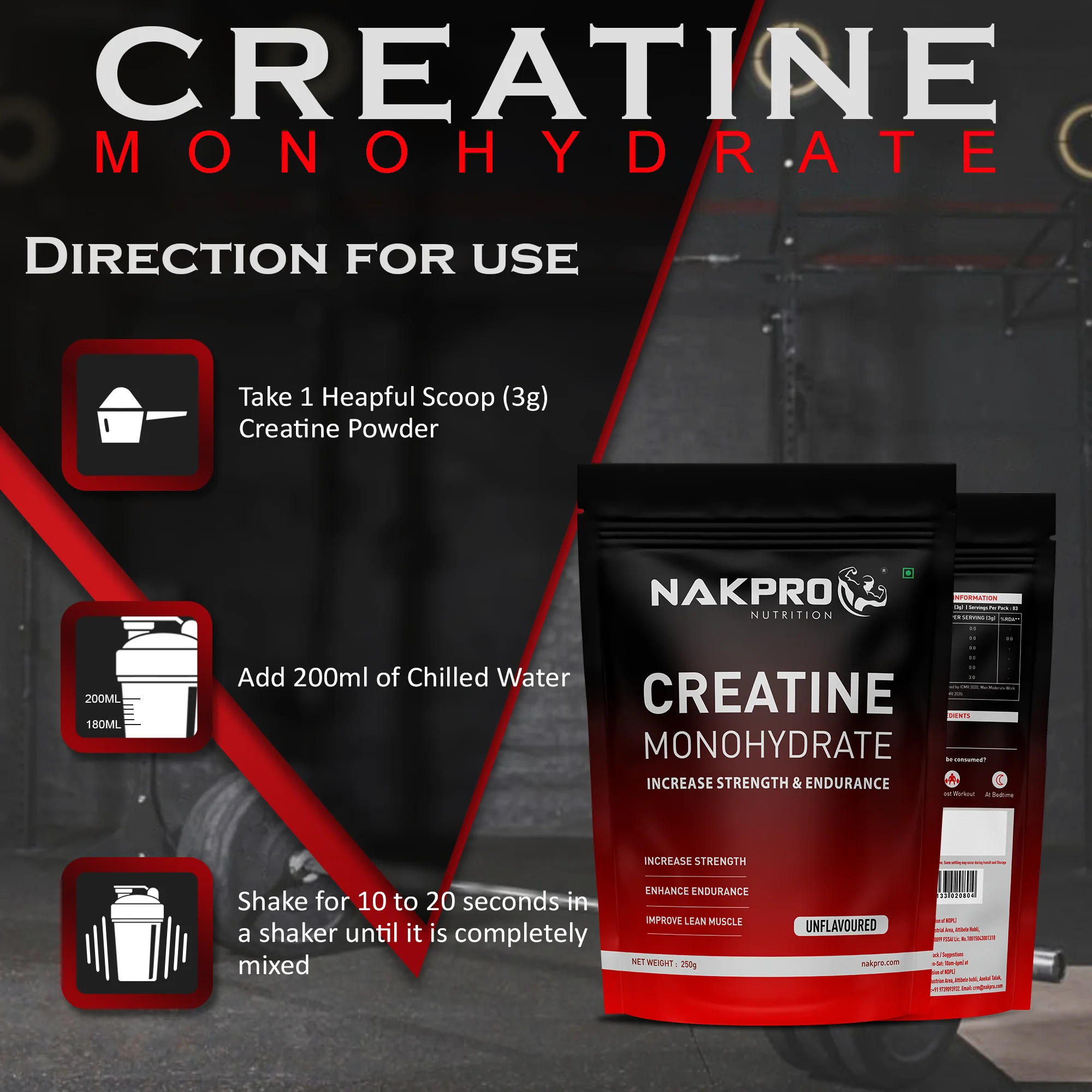 Nakpro Micronized Creatine Monohydrate | Maintenance and Support muscle | Trustified Certified - Image 95