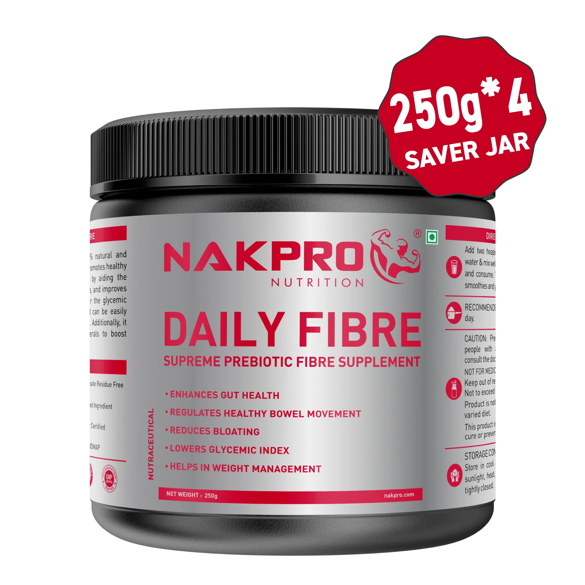 Nakpro Daily Fibre Supplement | Supports Gut Health | Helps in Weight Management | Reduces Glycemic Index - Image 9