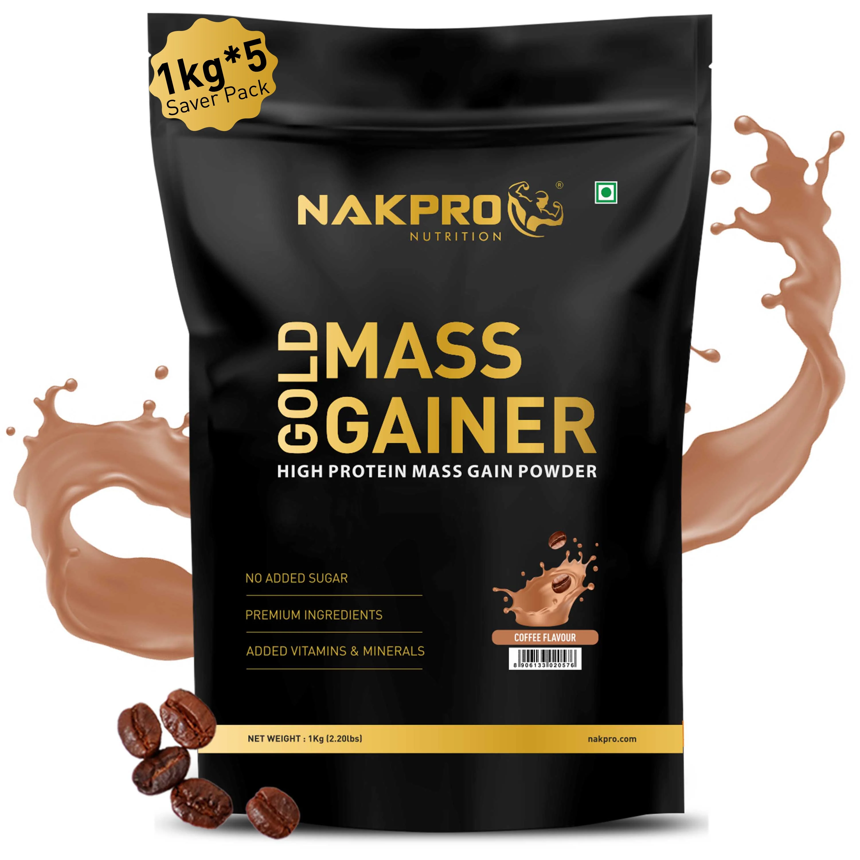 Nakpro Gold Mass Gainer | High Protein Mass Gainer | 68g Carbs | Added Vitamins & Minerals - Image 15