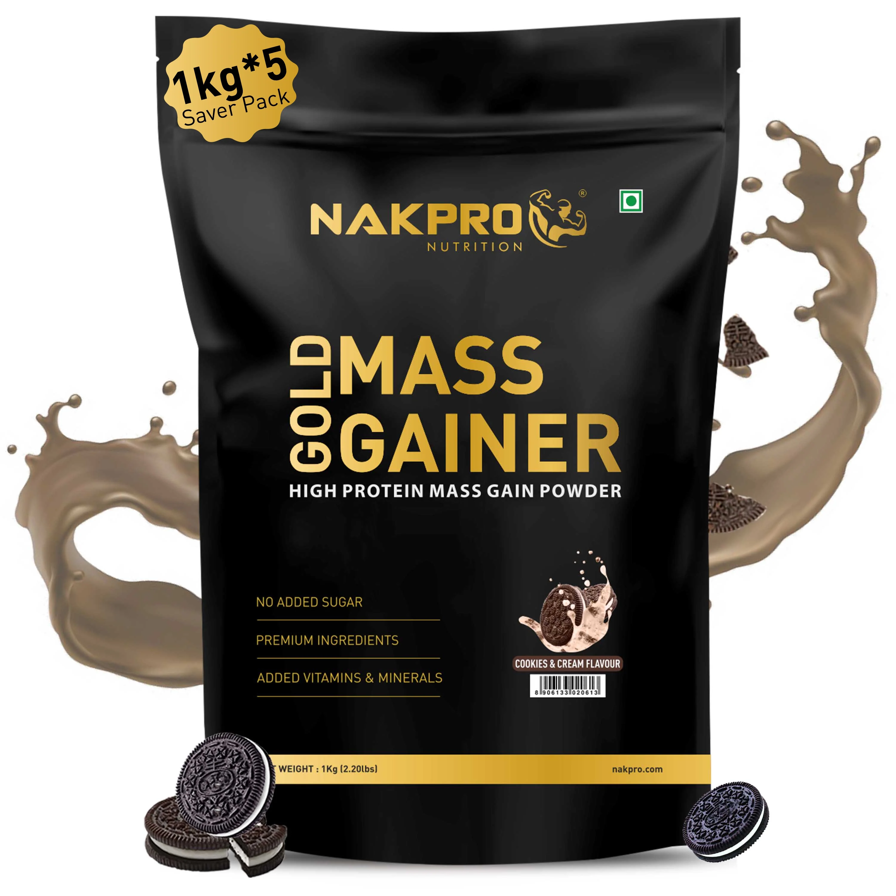 Nakpro Gold Mass Gainer | High Protein Mass Gainer | 68g Carbs | Added Vitamins & Minerals - Image 19