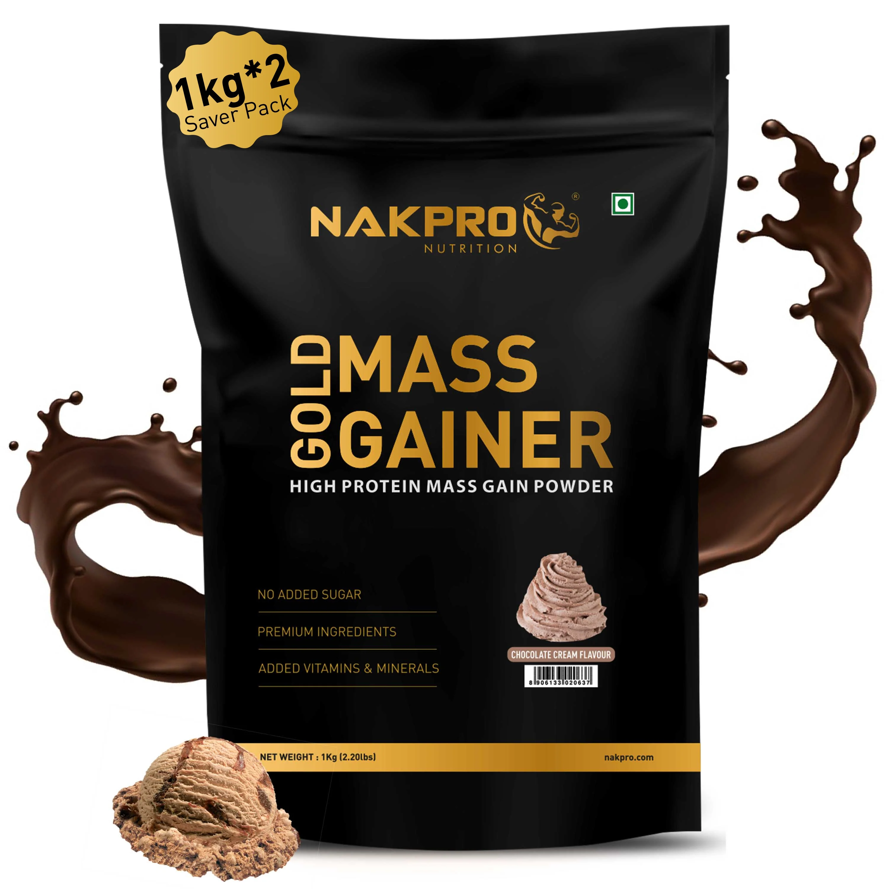 Nakpro Gold Mass Gainer | High Protein Mass Gainer | 68g Carbs | Added Vitamins & Minerals - Image 21