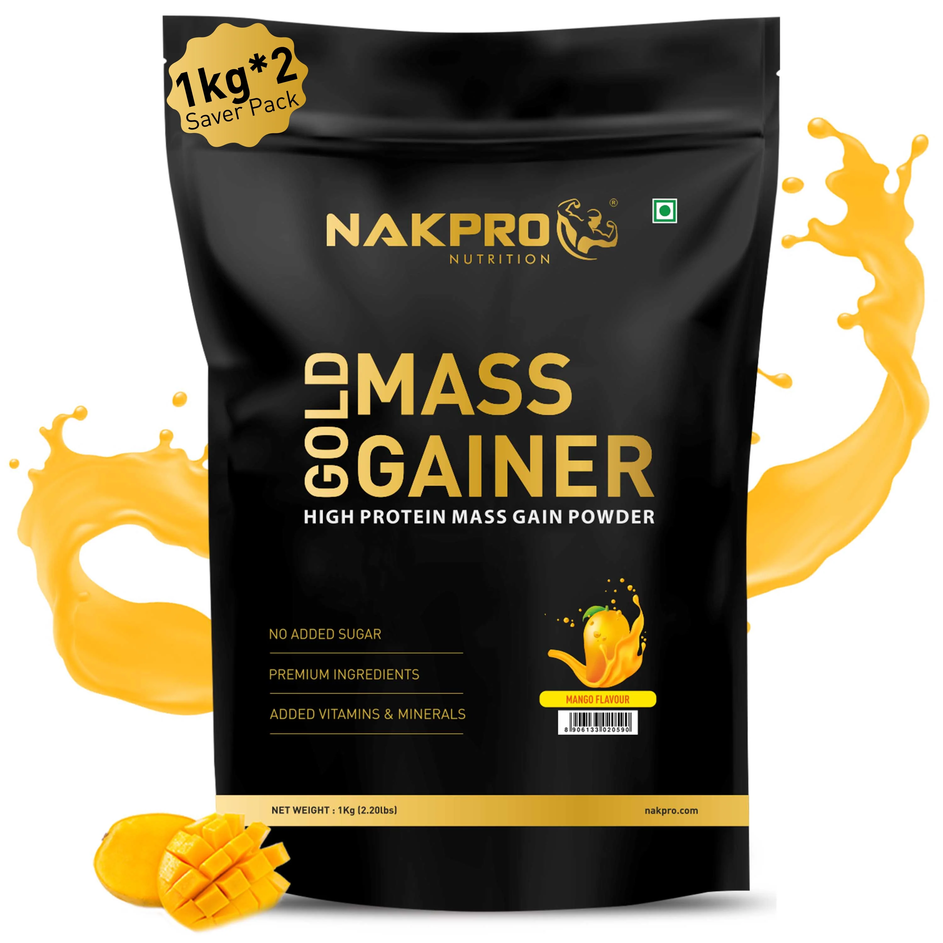 Nakpro Gold Mass Gainer | High Protein Mass Gainer | 68g Carbs | Added Vitamins & Minerals - Image 25
