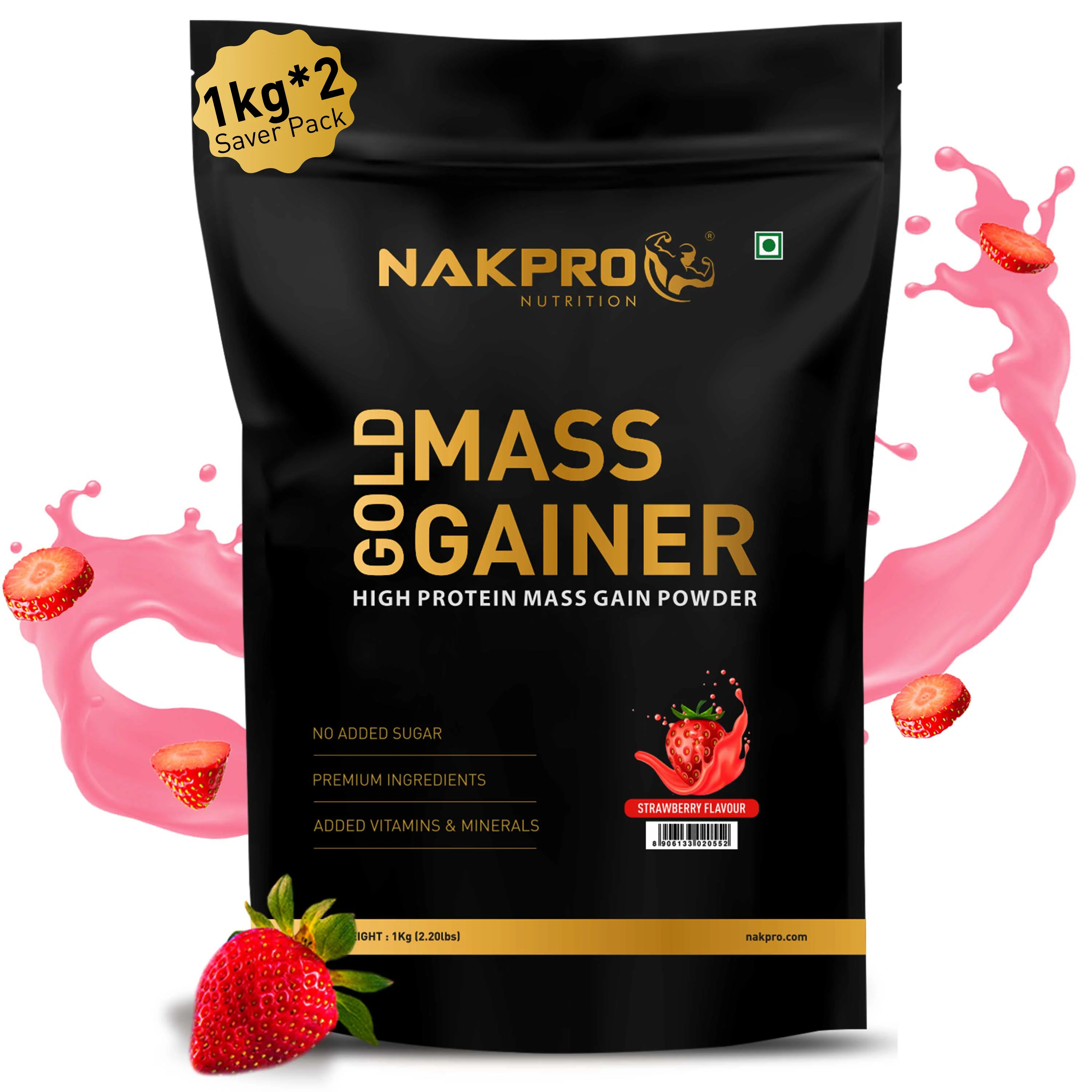 Nakpro Gold Mass Gainer | High Protein Mass Gainer | 68g Carbs | Added Vitamins & Minerals - Image 29