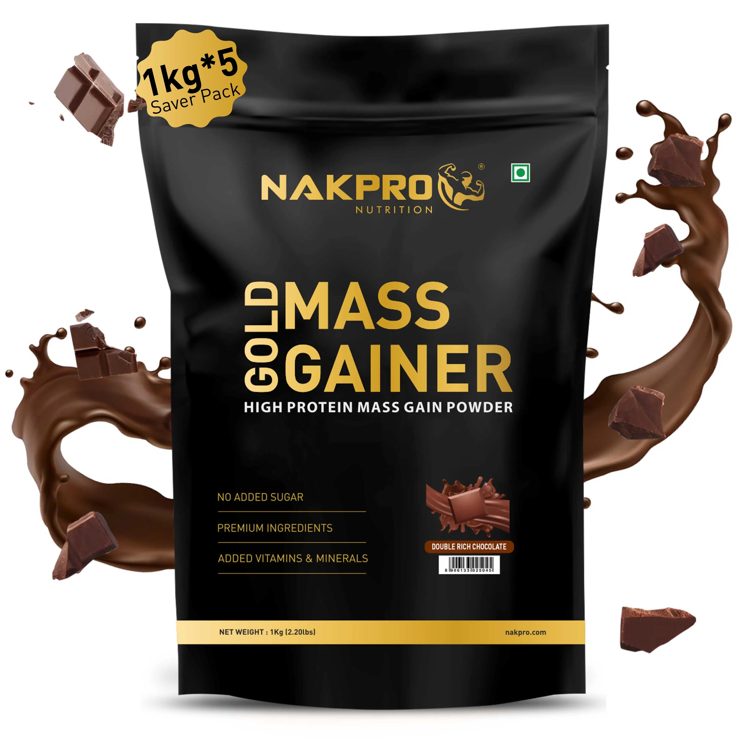 Nakpro Gold Mass Gainer | High Protein Mass Gainer | 68g Carbs | Added Vitamins & Minerals - Image 39