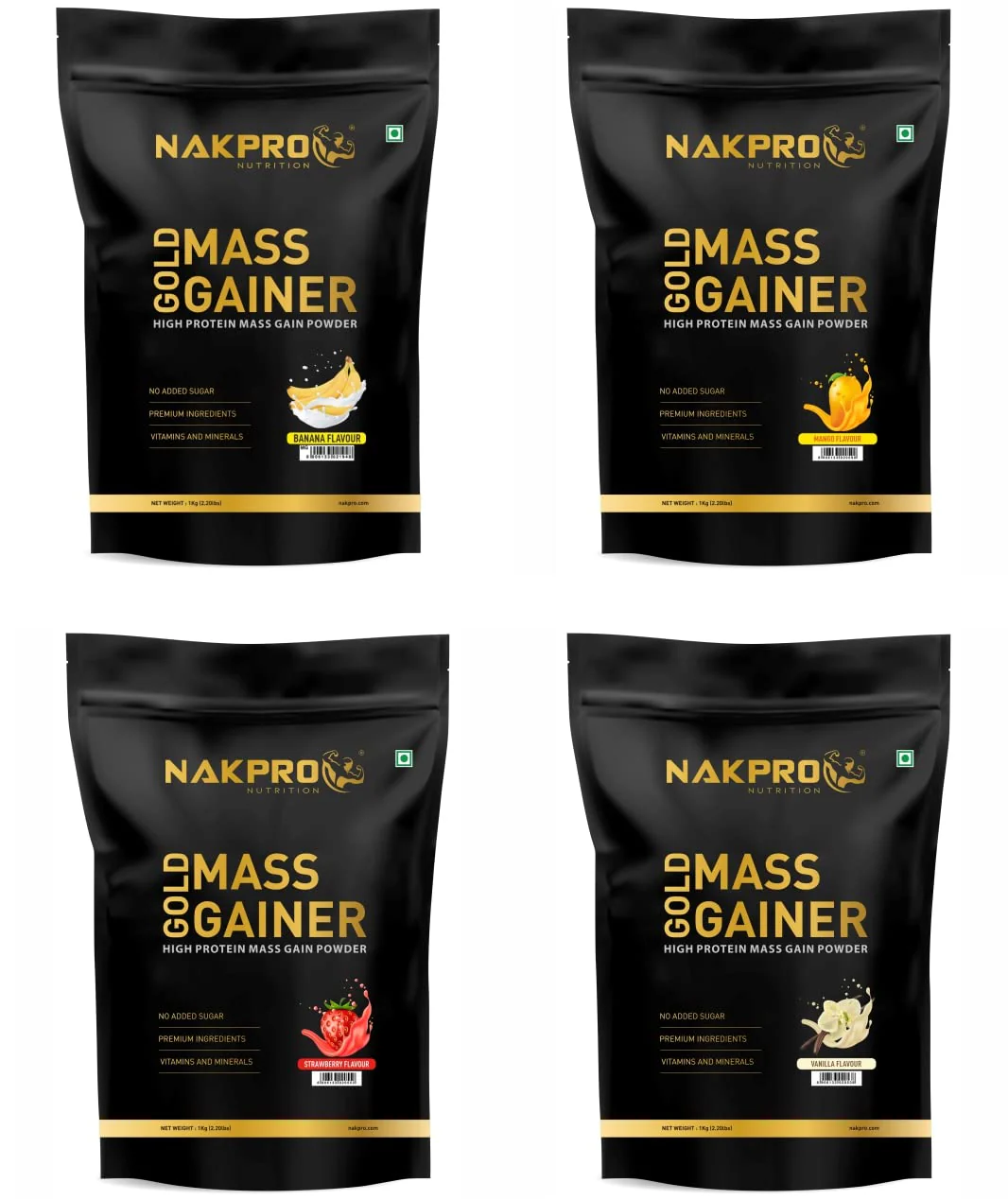 Nakpro Gold Mass Gainer | High Protein Mass Gainer | 68g Carbs | Added Vitamins & Minerals - Image 4