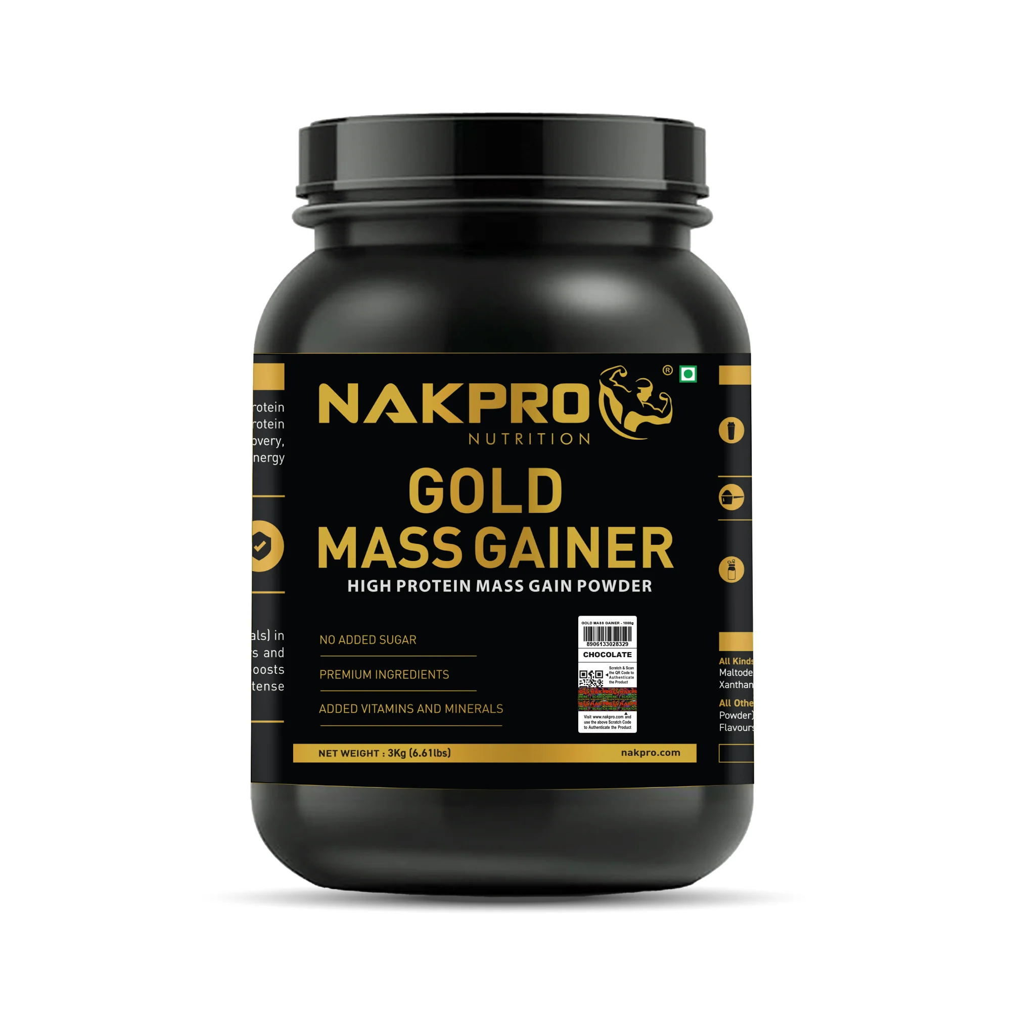 Nakpro Gold Mass Gainer | High Protein Mass Gainer | 68g Carbs | Added Vitamins & Minerals - Image 47