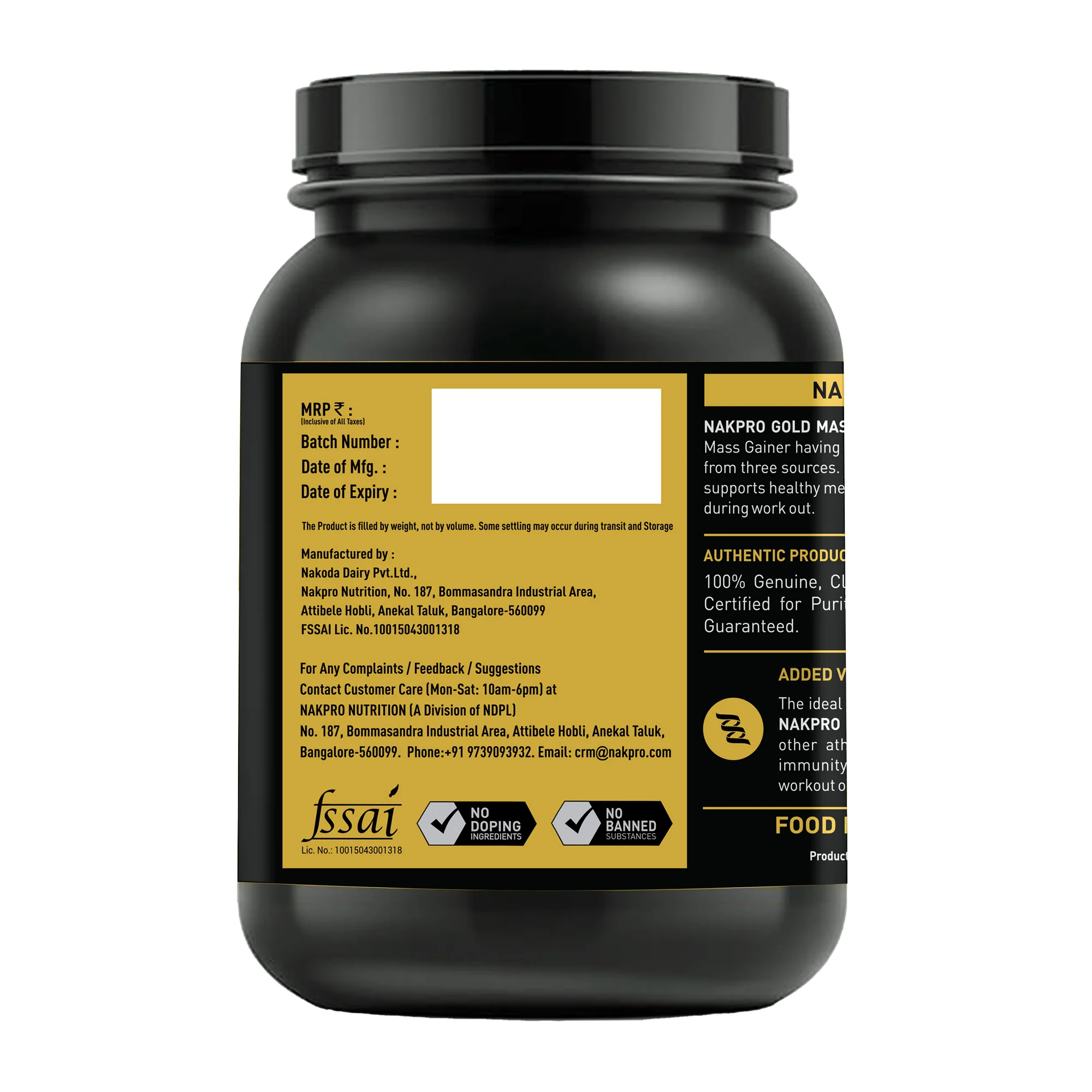Nakpro Gold Mass Gainer | High Protein Mass Gainer | 68g Carbs | Added Vitamins & Minerals - Image 48