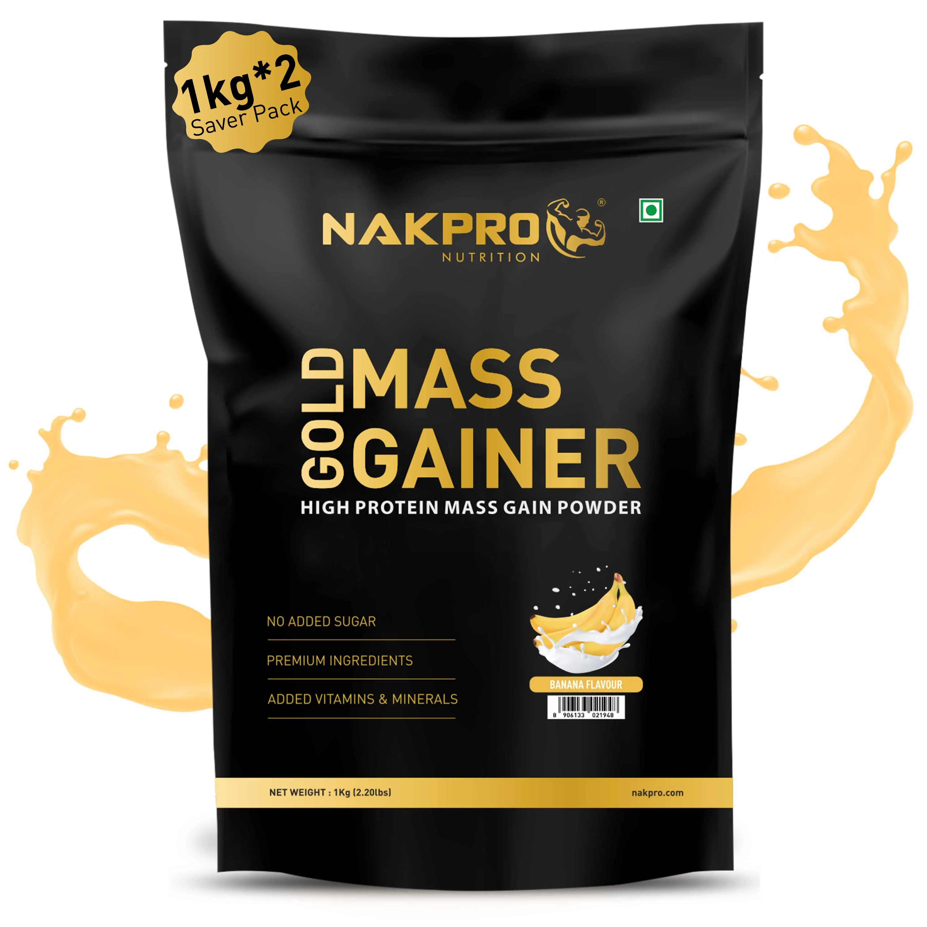 Nakpro Gold Mass Gainer | High Protein Mass Gainer | 68g Carbs | Added Vitamins & Minerals - Image 6