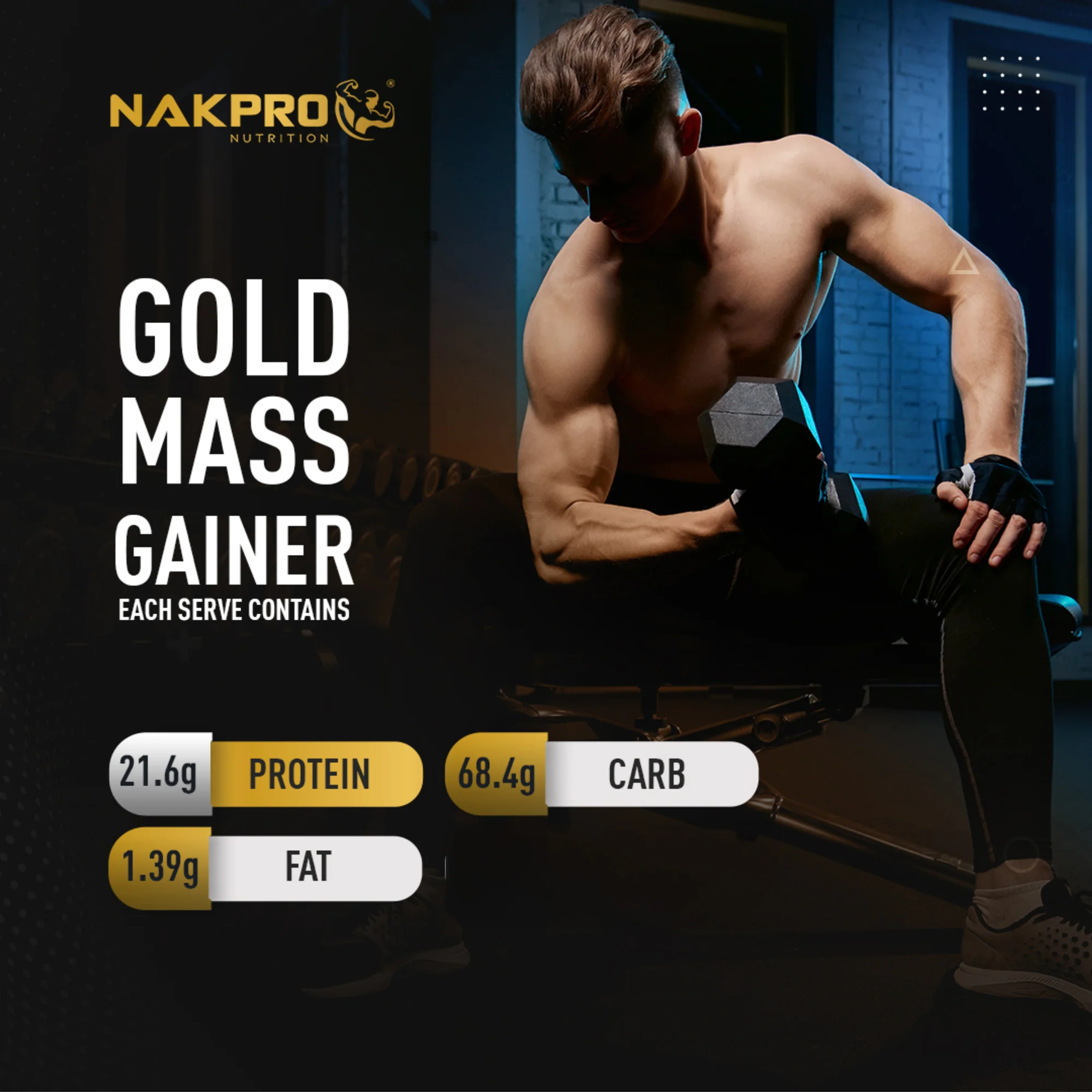 Nakpro Gold Mass Gainer | High Protein Mass Gainer | 68g Carbs | Added Vitamins & Minerals - Image 99