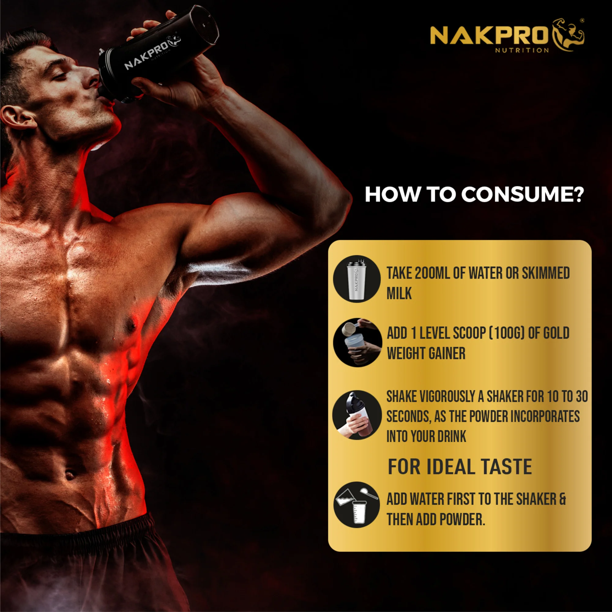 Nakpro Gold Weight Gainer | 79g Carbs | Added Vitamins & Minerals - Image 119