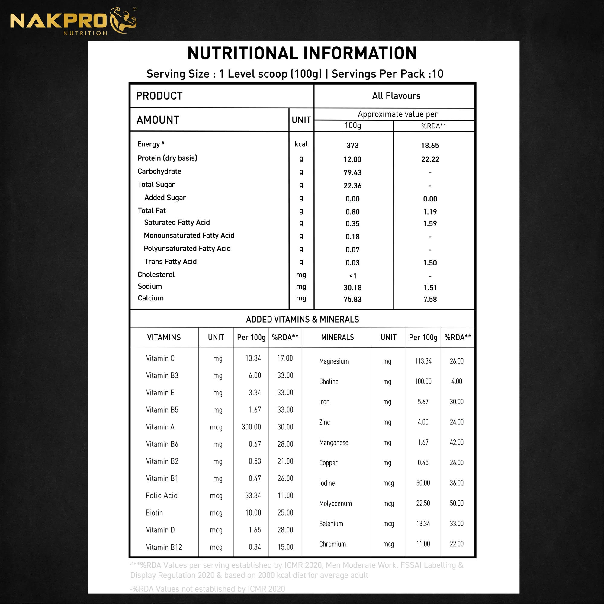 Nakpro Gold Weight Gainer | 79g Carbs | Added Vitamins & Minerals - Image 121