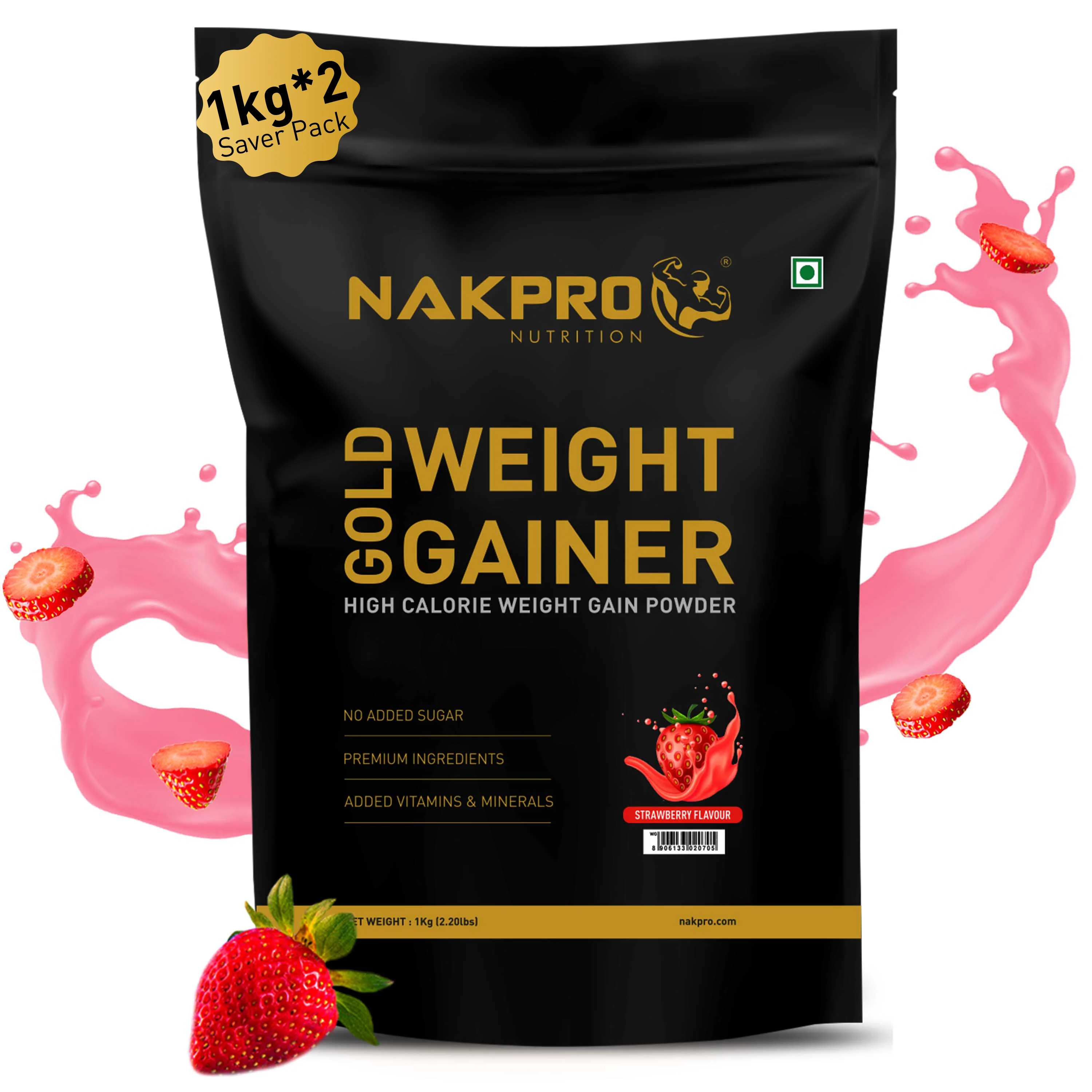 Nakpro Gold Weight Gainer | 79g Carbs | Added Vitamins & Minerals - Image 43