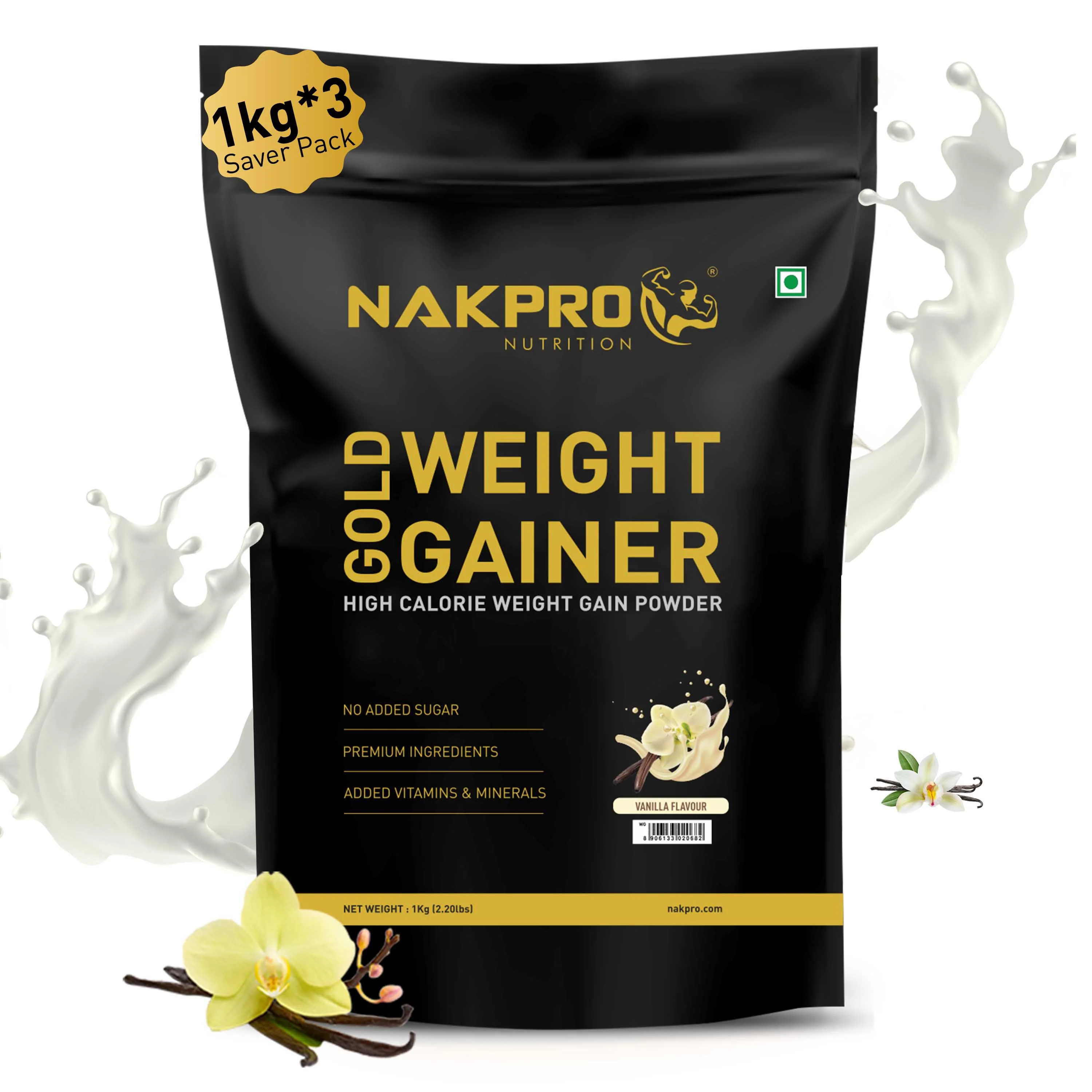Nakpro Gold Weight Gainer | 79g Carbs | Added Vitamins & Minerals - Image 91