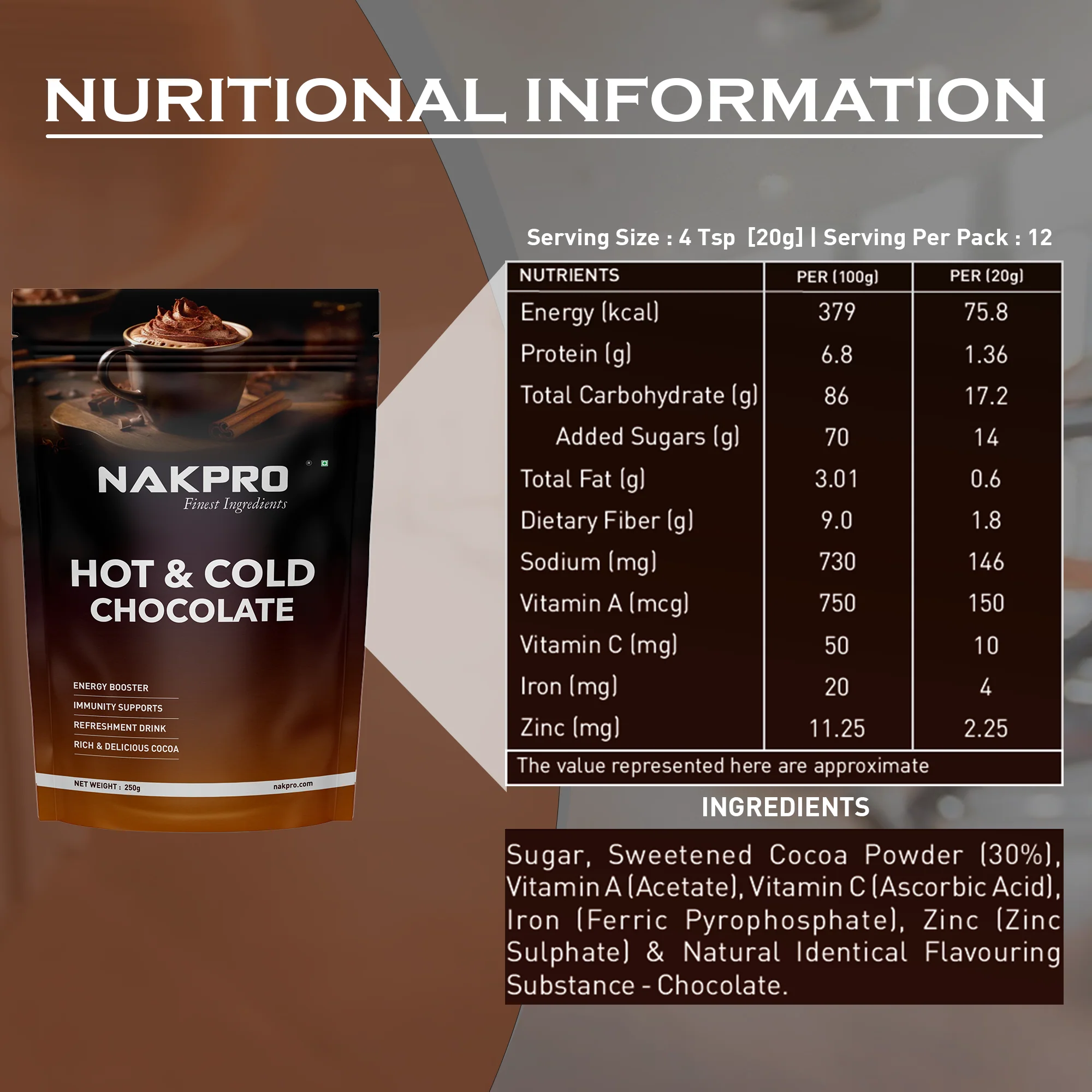 Nakpro Hot & Cold Chocolate Powder - Image 2