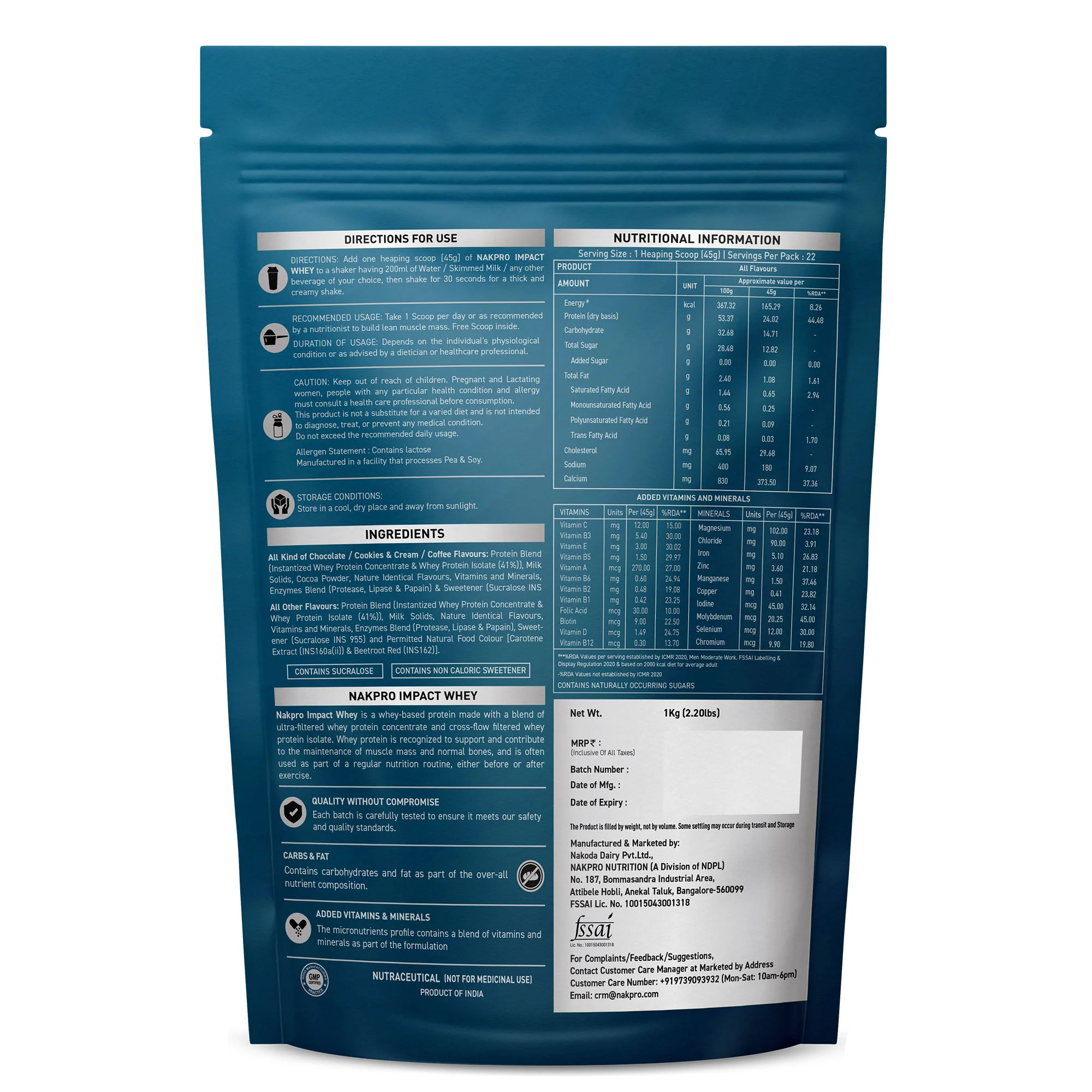 Nakpro Impact Whey Protein | 53g Protein | Whey Isolate & Concentrate Blend | Added Enzymes & Vitamins | Trustified Certified - Image 58