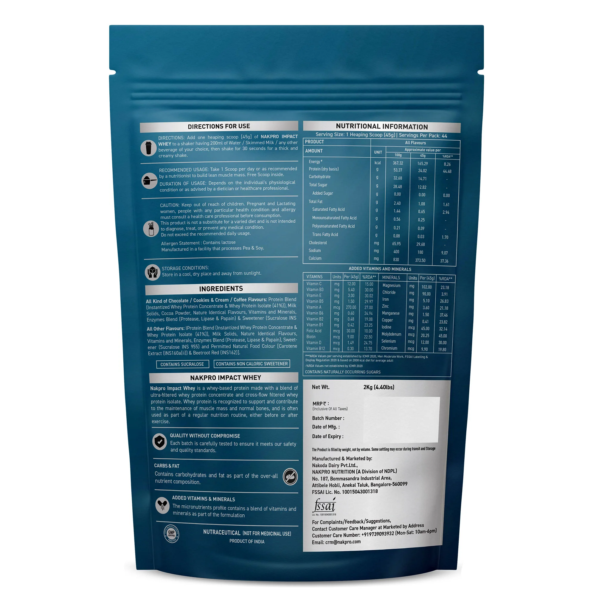 Nakpro Impact Whey Protein | 53g Protein | Whey Isolate & Concentrate Blend | Added Enzymes & Vitamins | Trustified Certified - Image 60