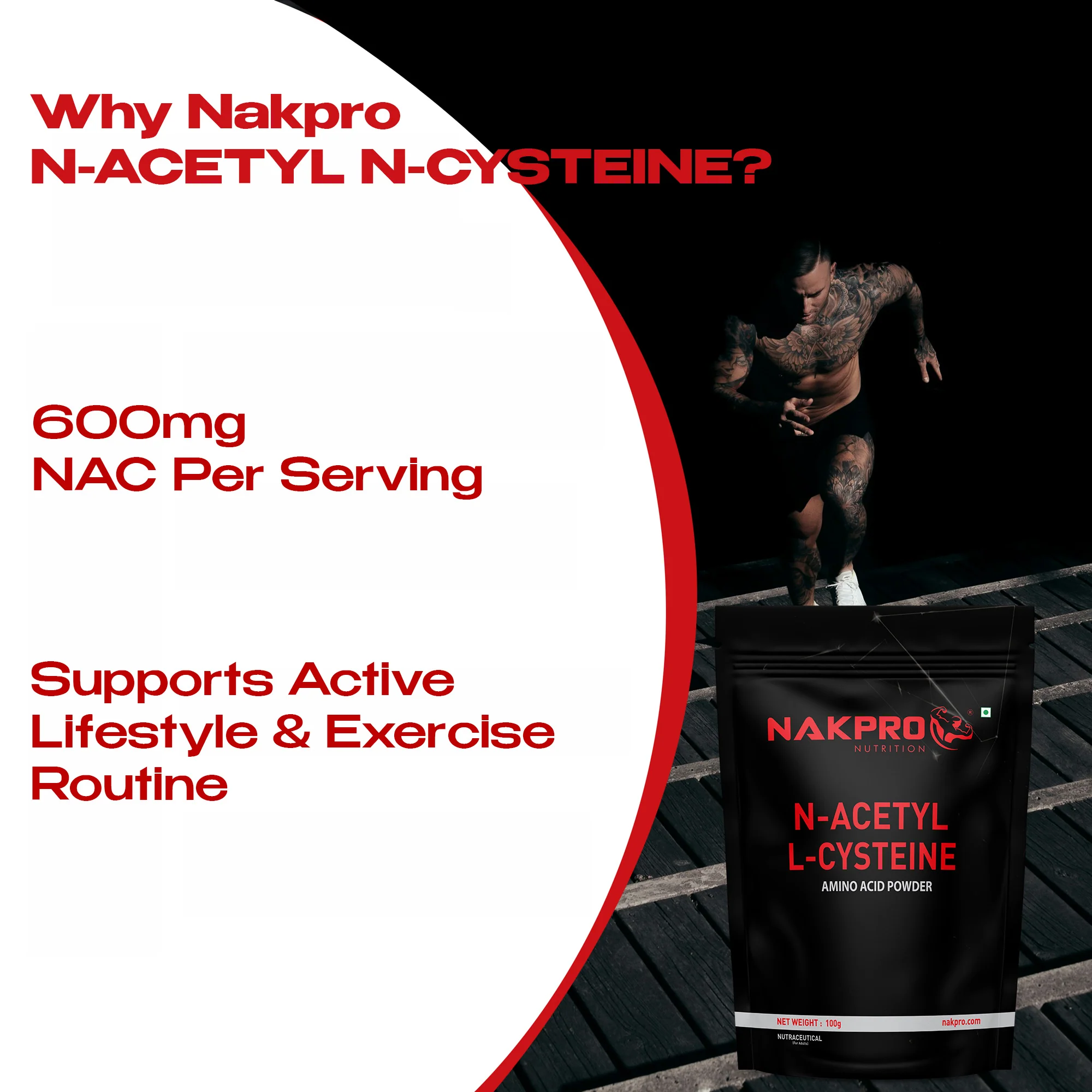 Nakpro N-Acetyl L-Cysteine Powder | Amino Acid Supplement - Image 4