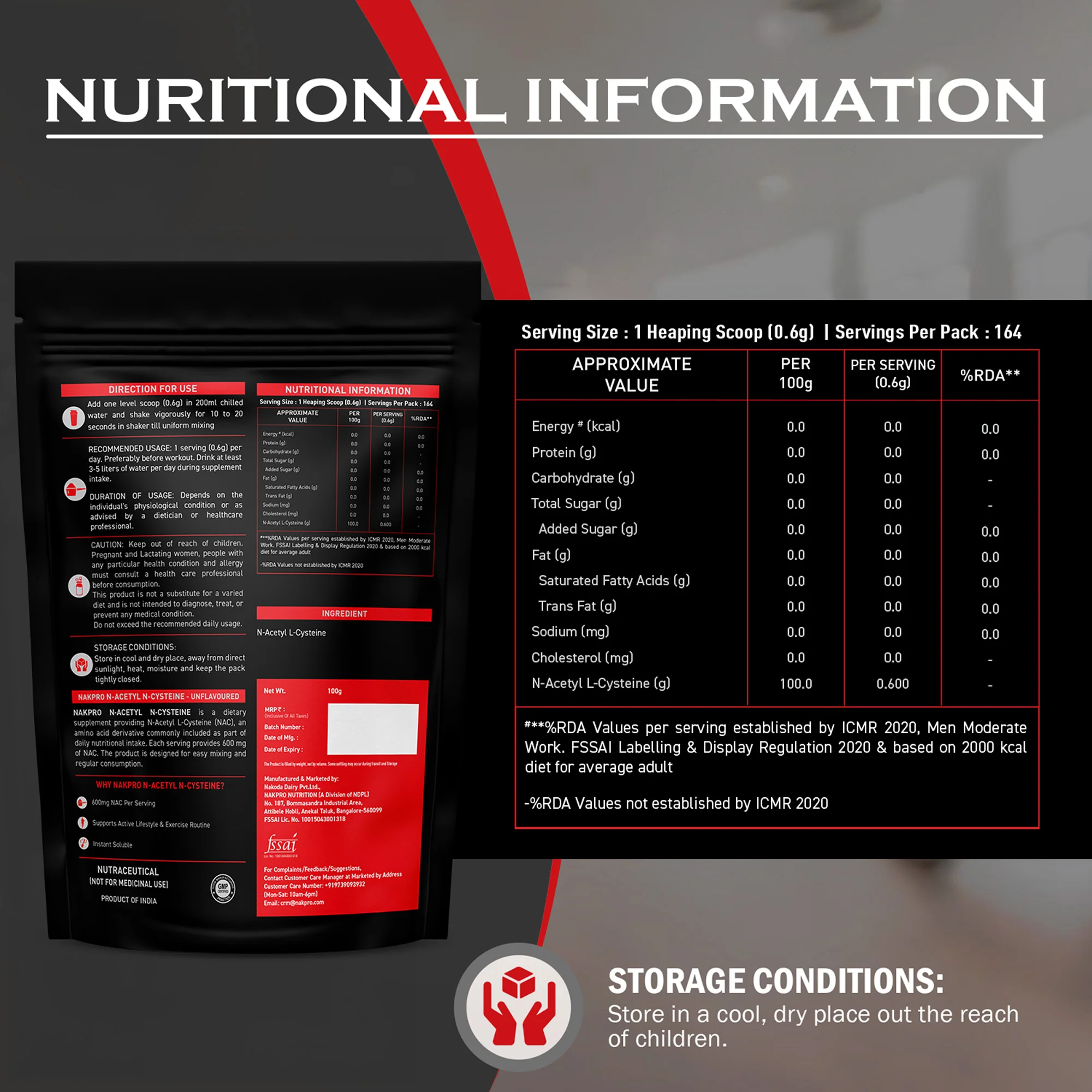 Nakpro N-Acetyl L-Cysteine Powder | Amino Acid Supplement - Image 5