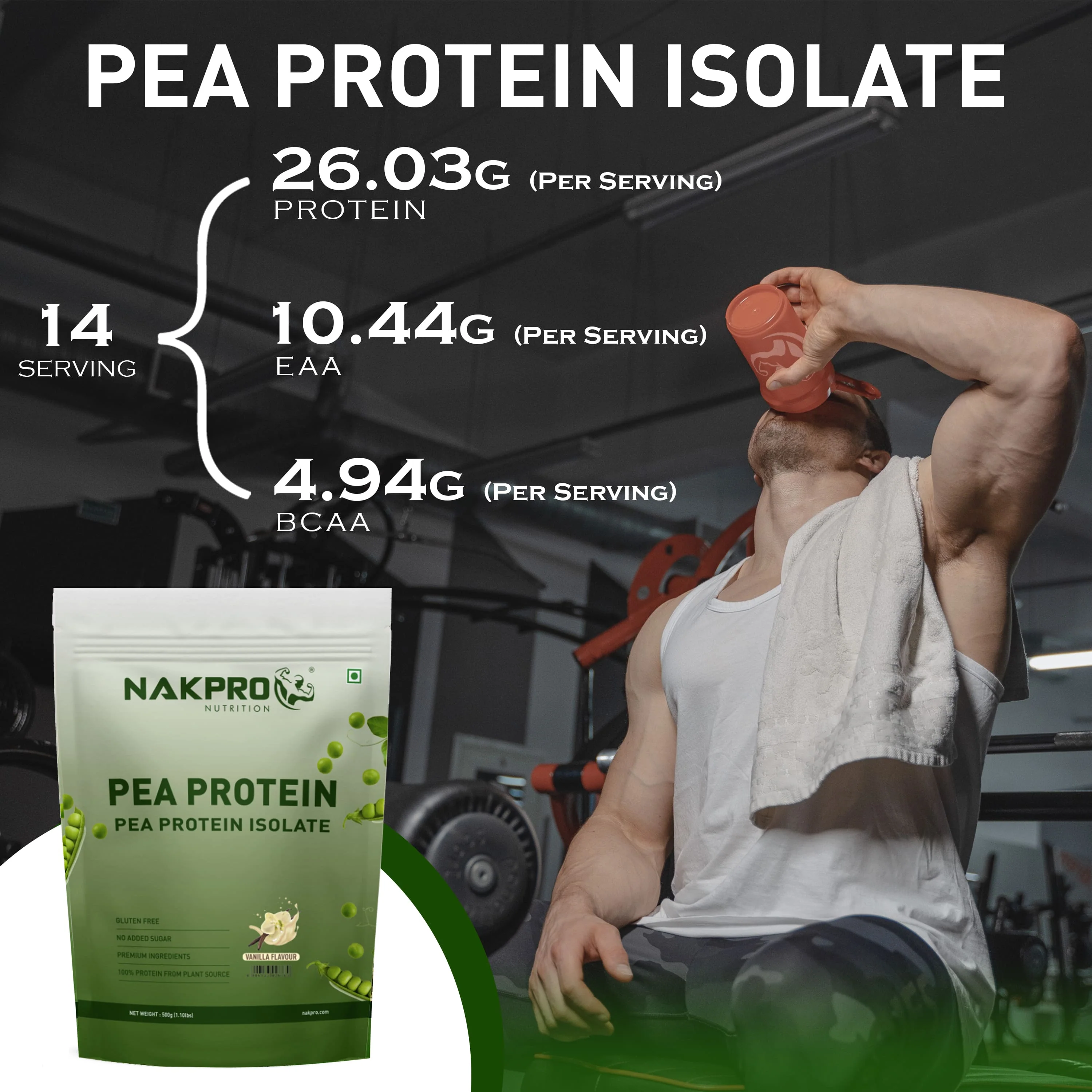 Nakpro Pea Protein Isolate | 72g Protein | Plant-Based Protein Powder - Image 15