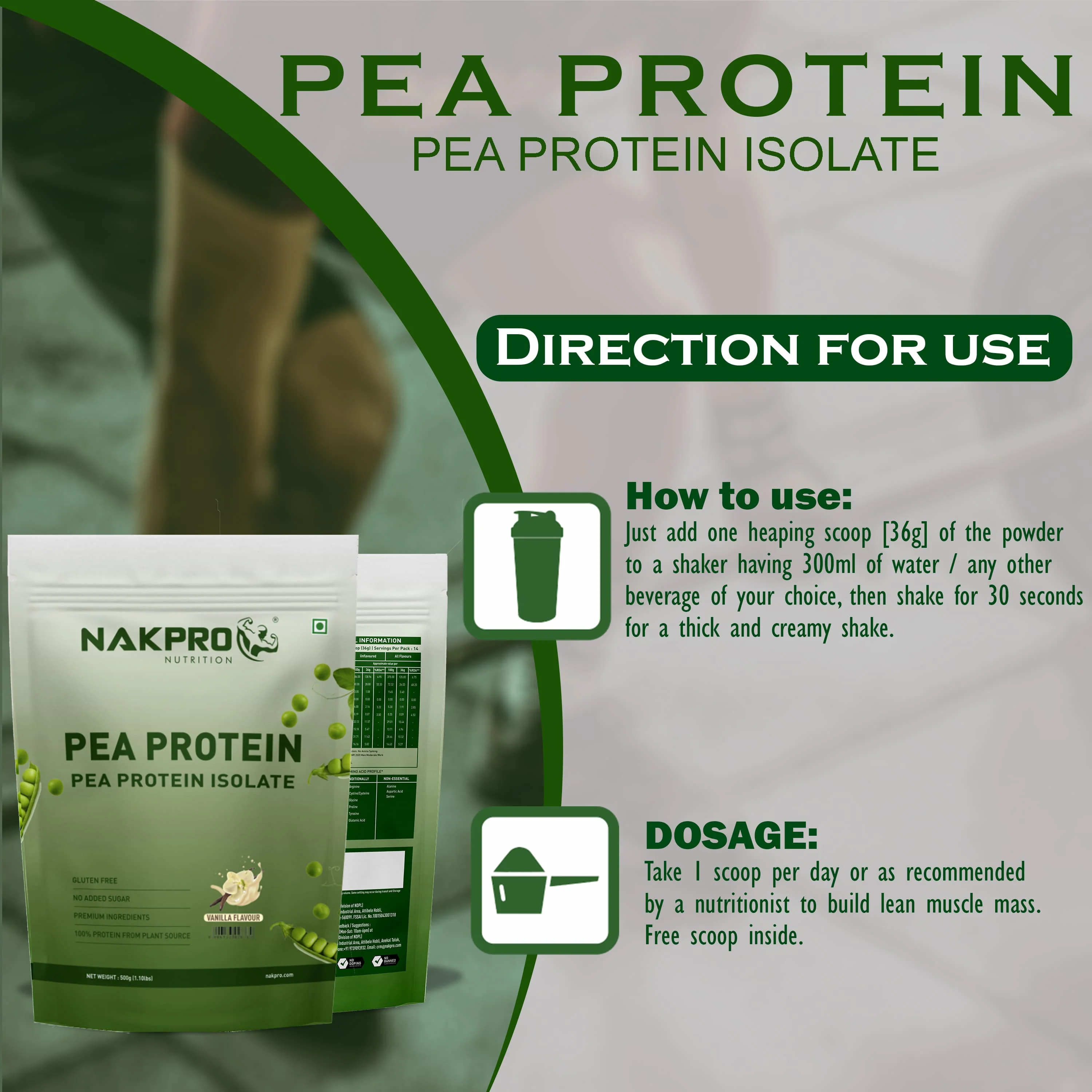 Nakpro Pea Protein Isolate | 72g Protein | Plant-Based Protein Powder - Image 18