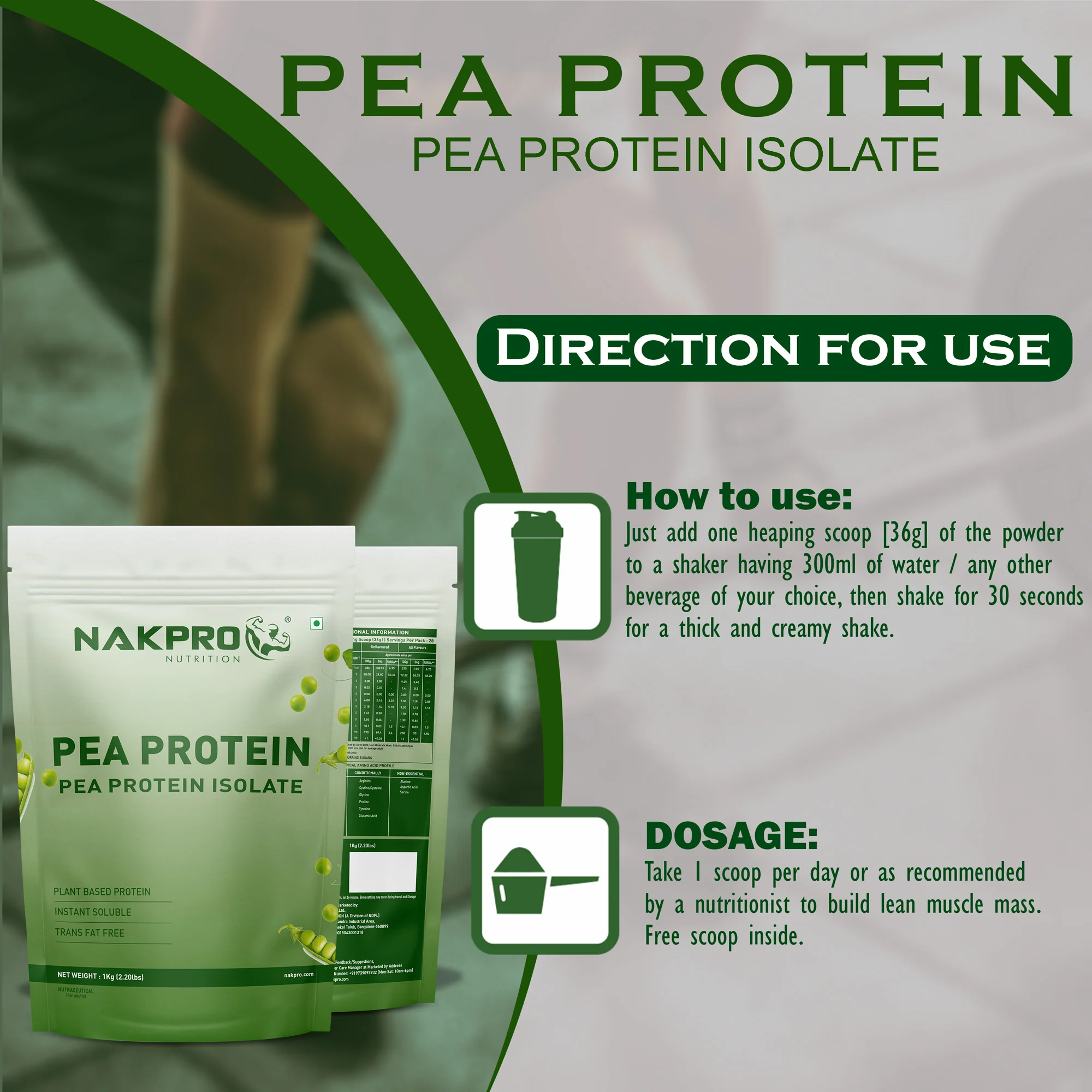 Nakpro Pea Protein Isolate | 72g Protein | Plant-Based Protein Powder - Image 23