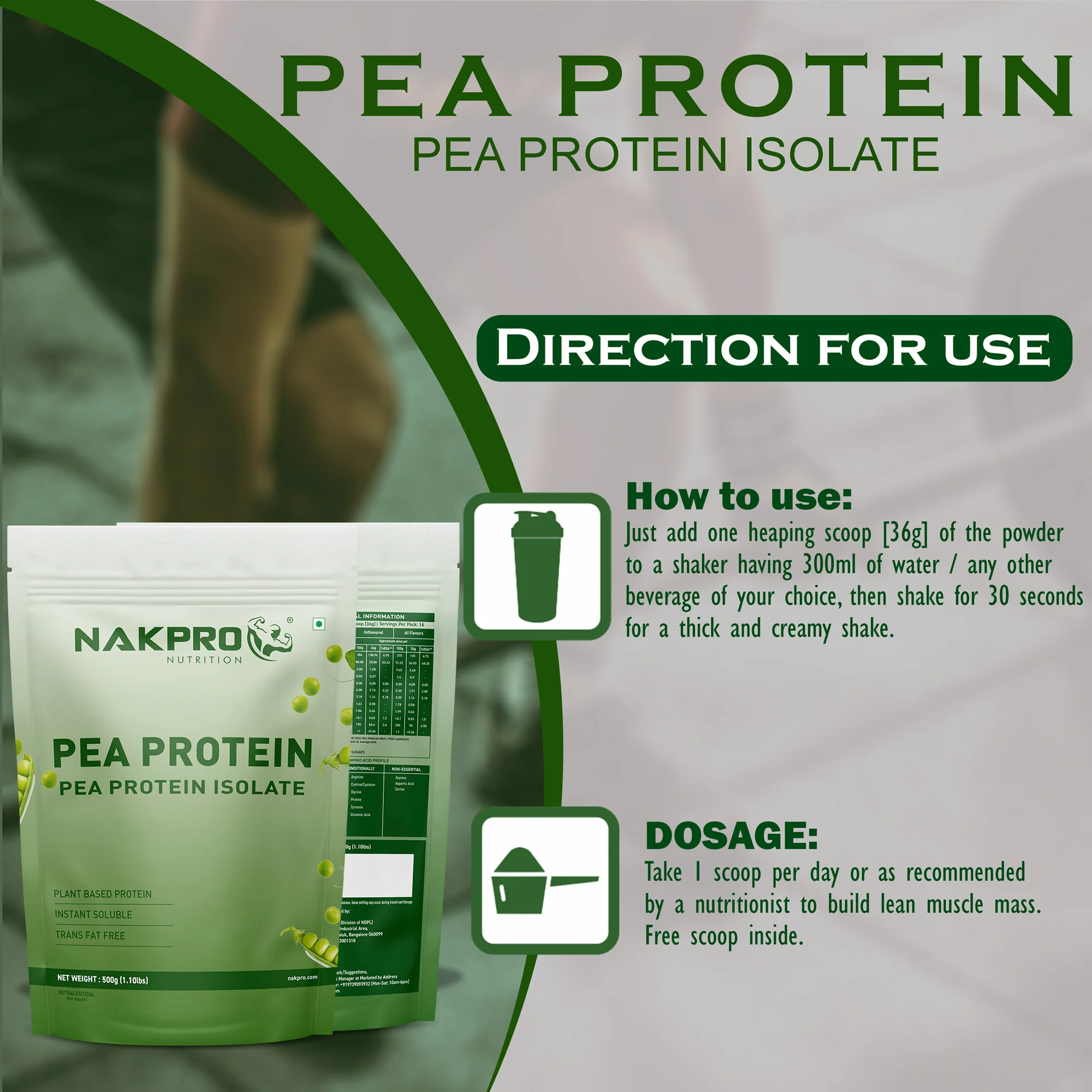 Nakpro Pea Protein Isolate | 72g Protein | Plant-Based Protein Powder - Image 35