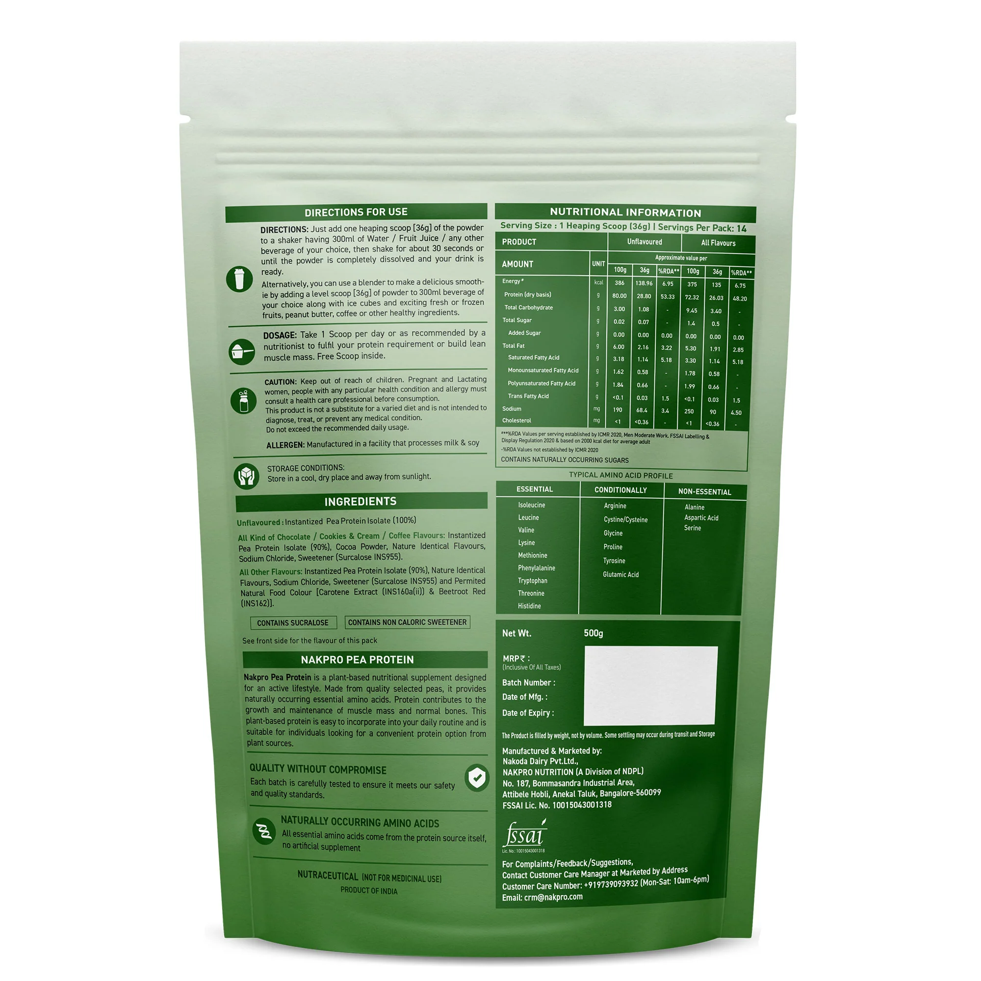Nakpro Pea Protein Isolate | 72g Protein | Plant-Based Protein Powder - Image 40