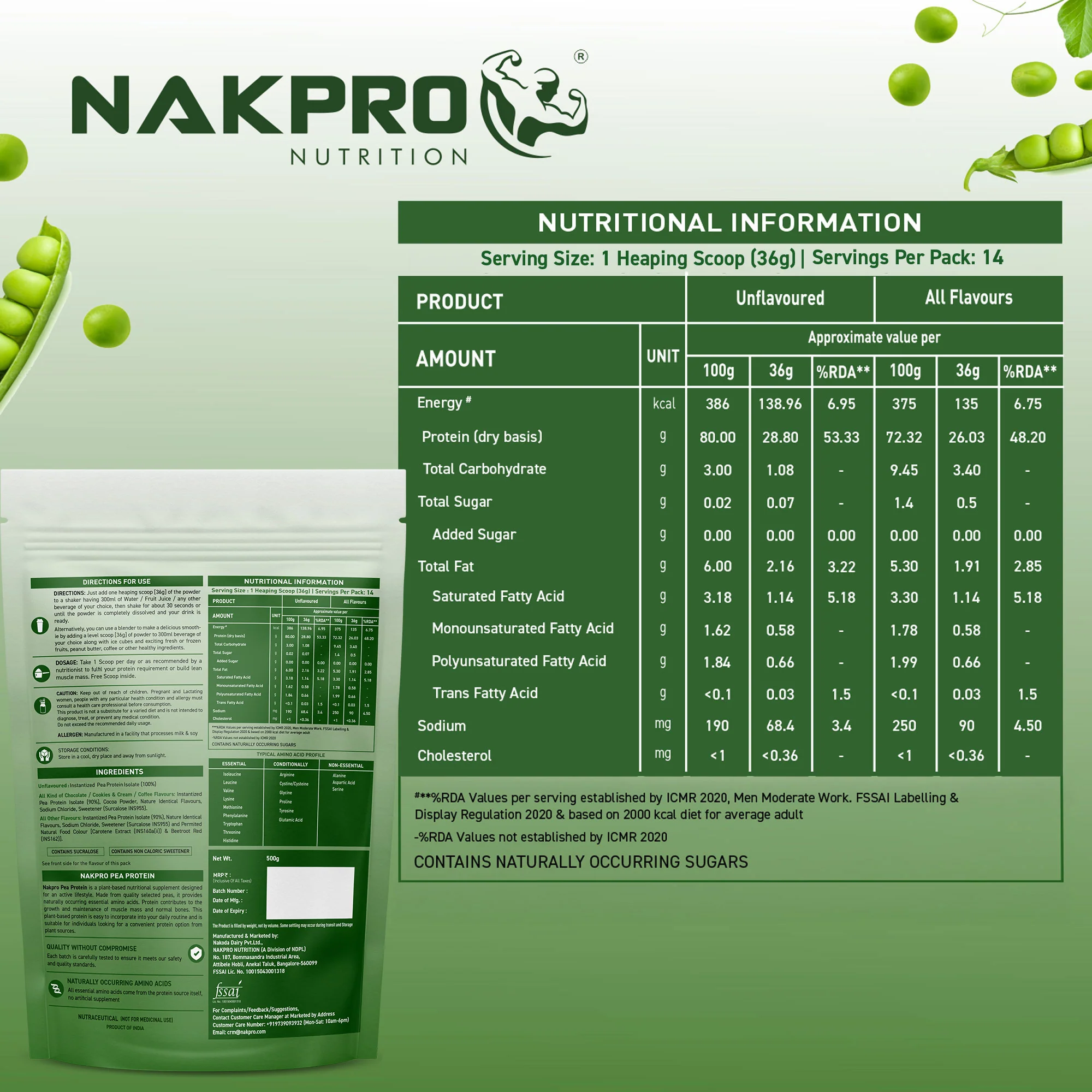 Nakpro Pea Protein Isolate | 72g Protein | Plant-Based Protein Powder - Image 41