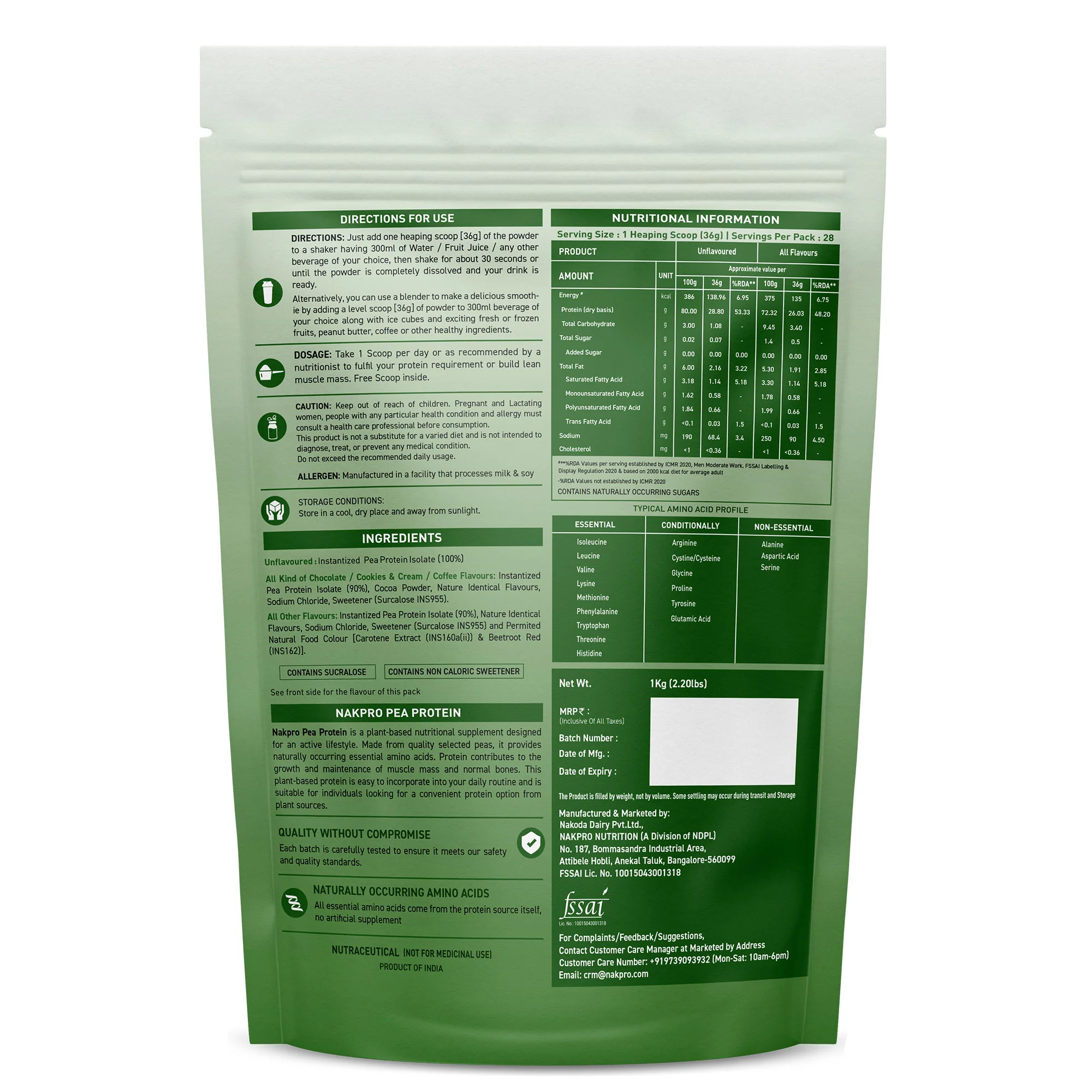 Nakpro Pea Protein Isolate | 72g Protein | Plant-Based Protein Powder - Image 42