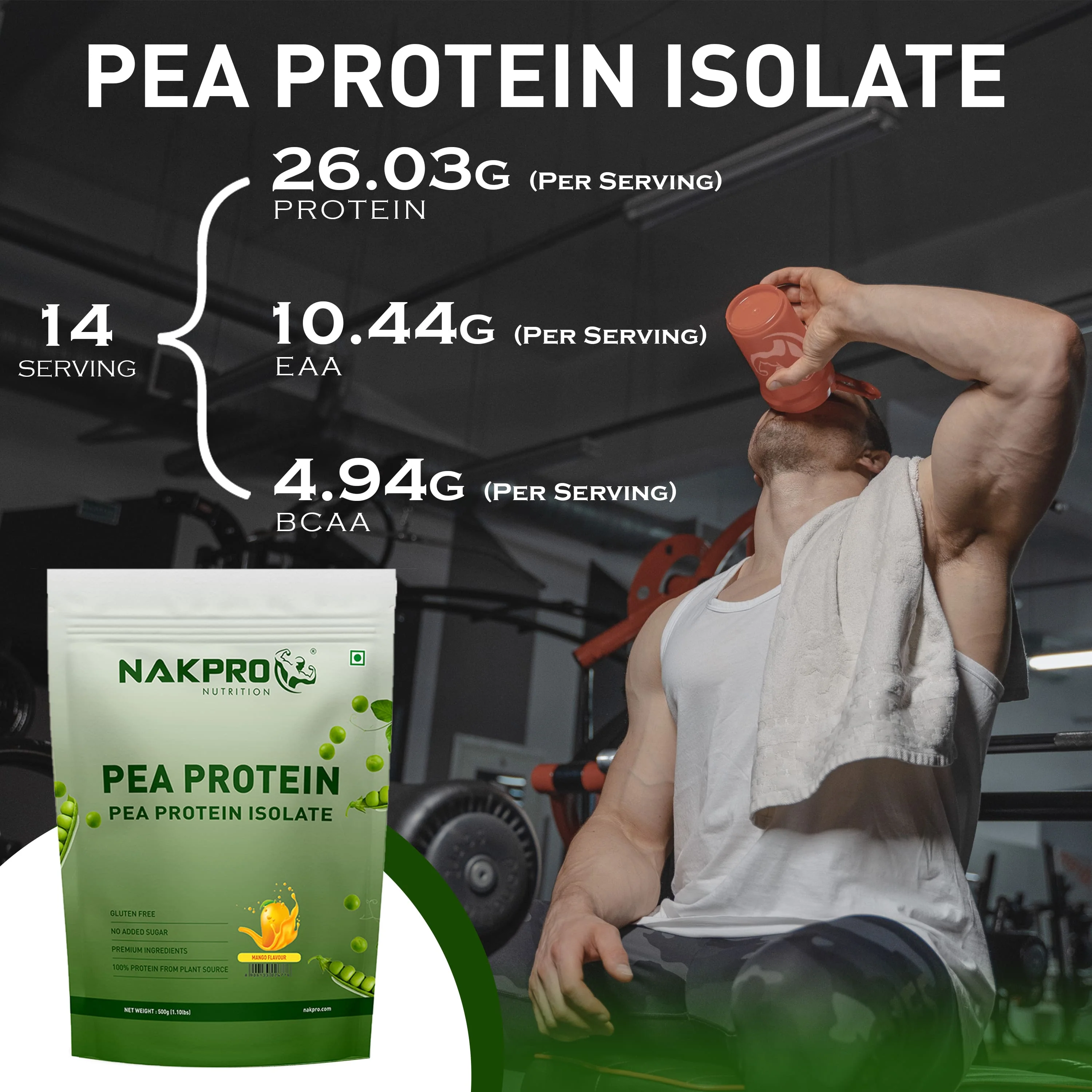 Nakpro Pea Protein Isolate | 72g Protein | Plant-Based Protein Powder - Image 9