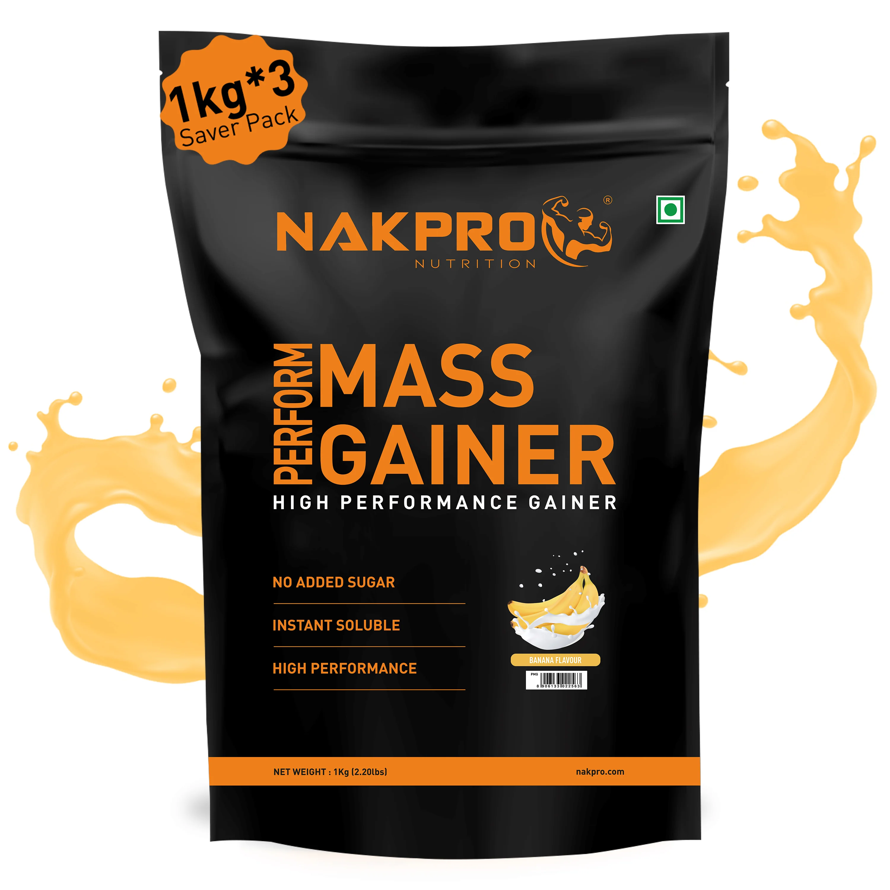 Nakpro Perform Mass Gainer | Protein Mass Gainer | 76g Carbs - Image 20