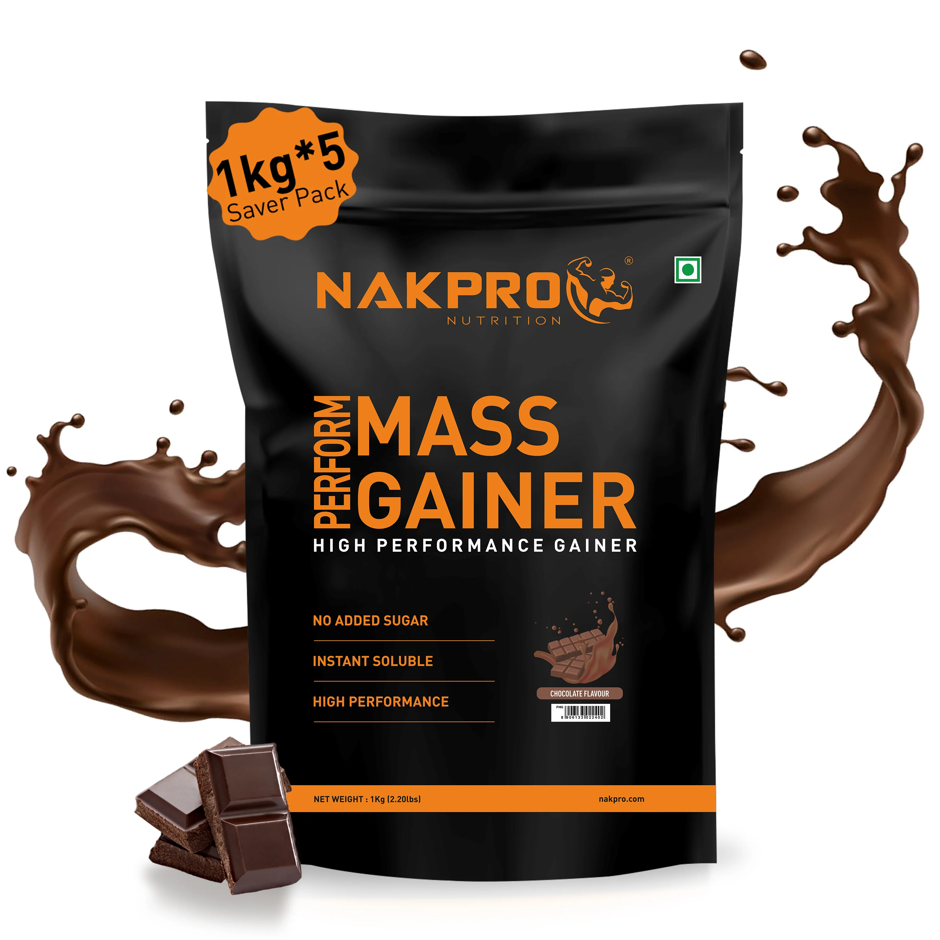 Nakpro Perform Mass Gainer | Protein Mass Gainer | 76g Carbs - Image 25