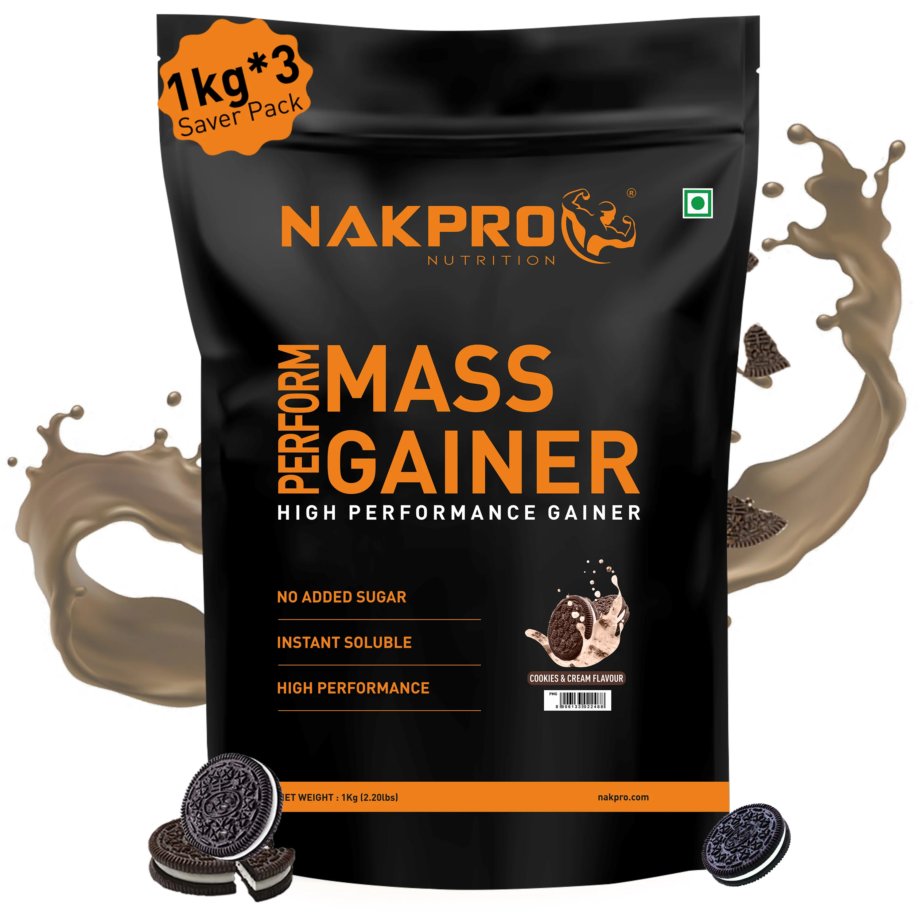 Nakpro Perform Mass Gainer | Protein Mass Gainer | 76g Carbs - Image 32