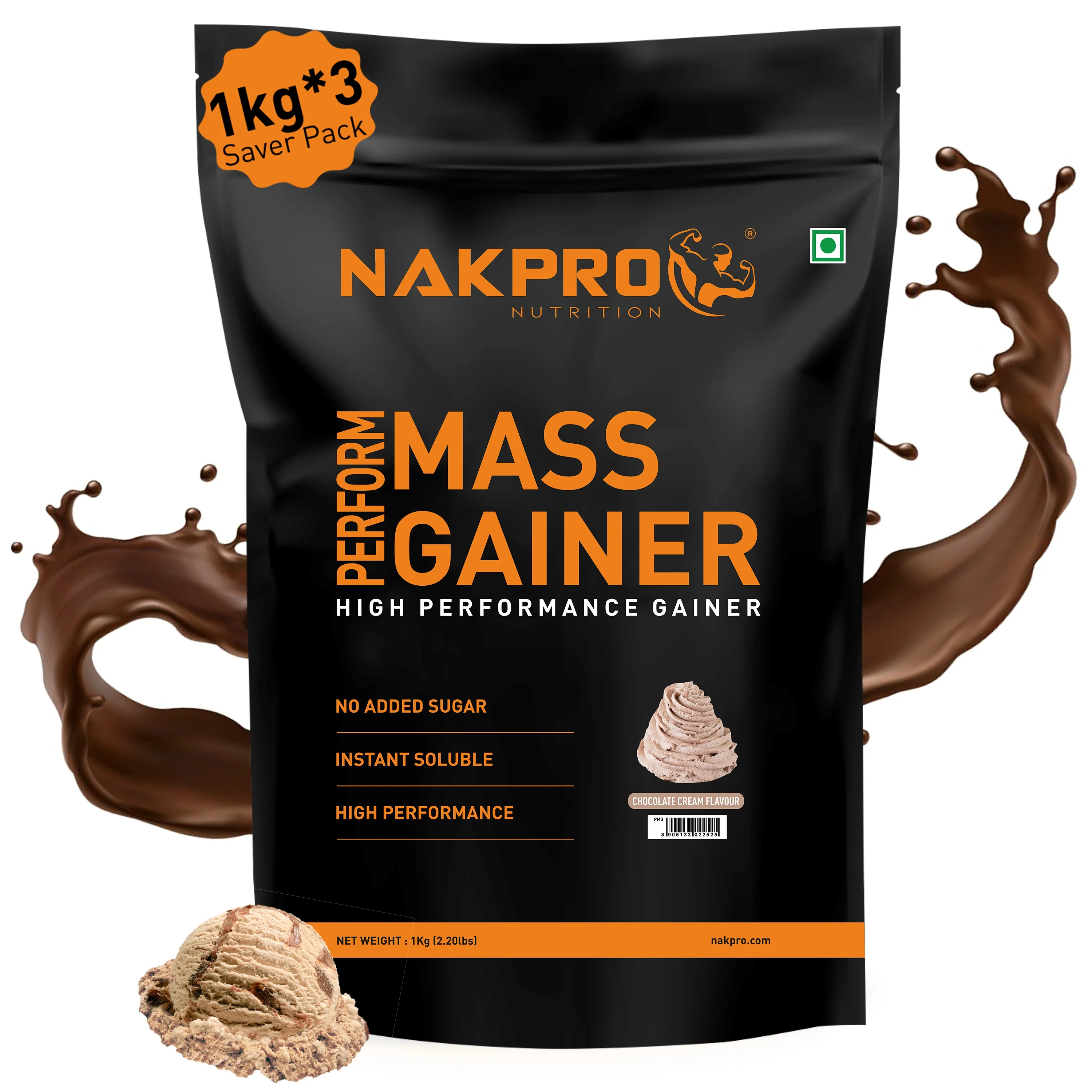 Nakpro Perform Mass Gainer | Protein Mass Gainer | 76g Carbs - Image 36