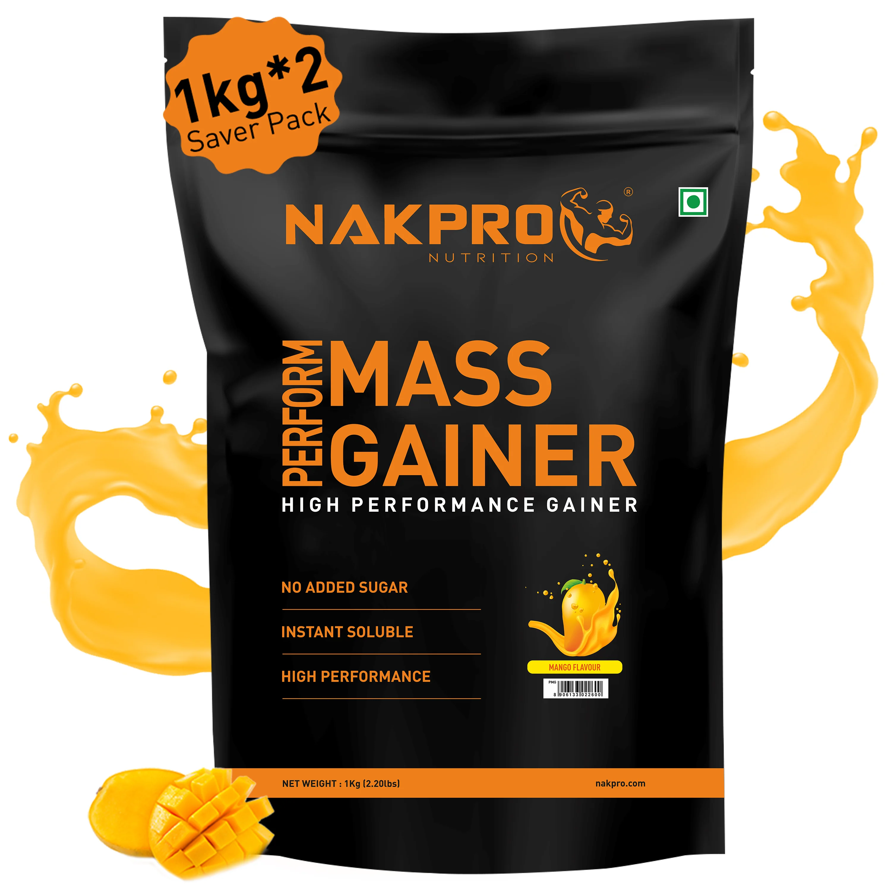 Nakpro Perform Mass Gainer | Protein Mass Gainer | 76g Carbs - Image 39
