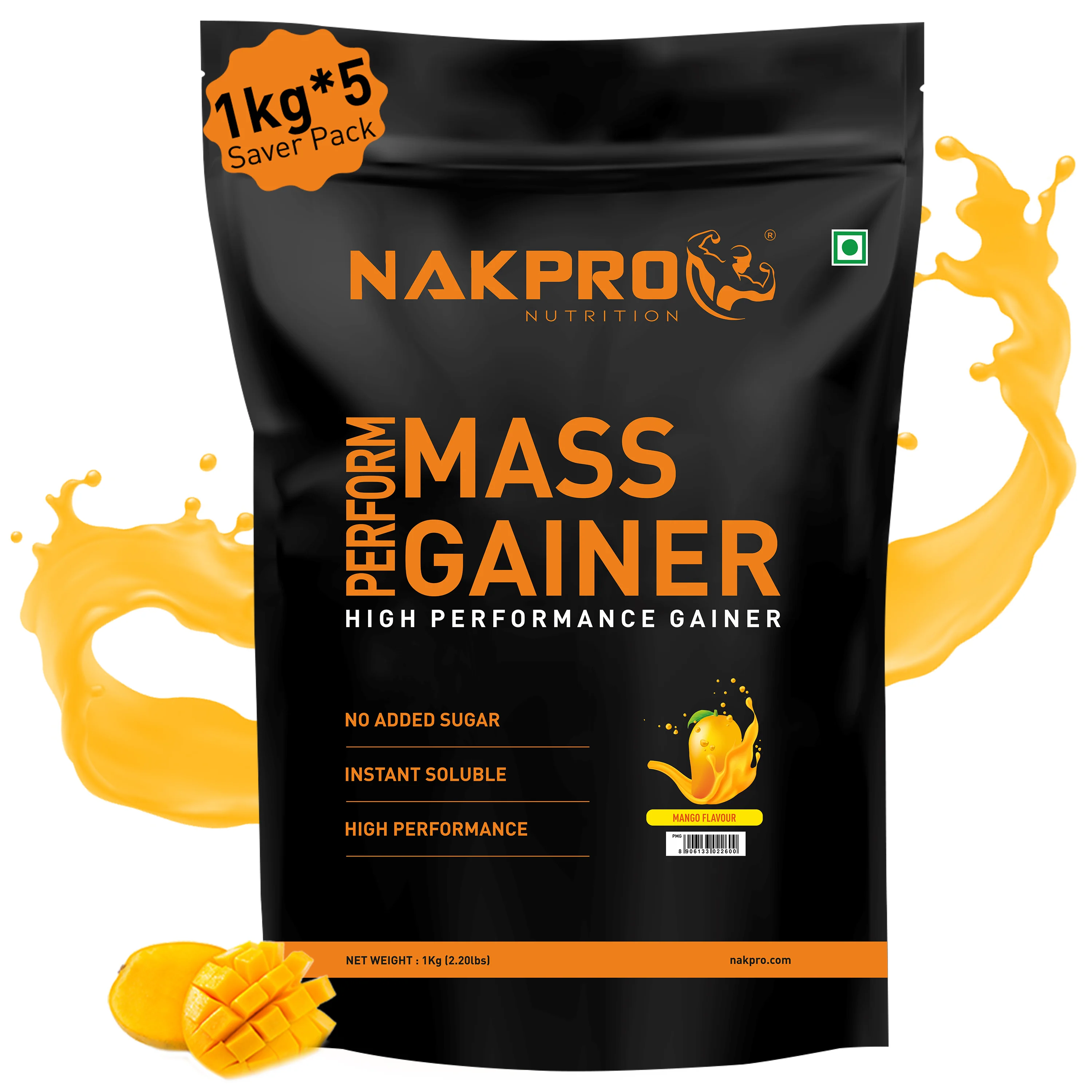 Nakpro Perform Mass Gainer | Protein Mass Gainer | 76g Carbs - Image 41