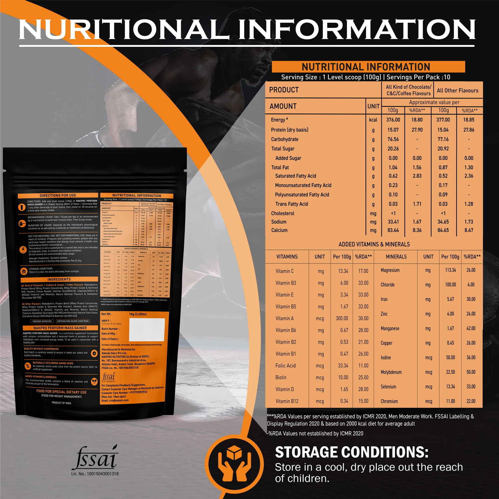 Nakpro Perform Mass Gainer | Protein Mass Gainer | 76g Carbs - Image 72